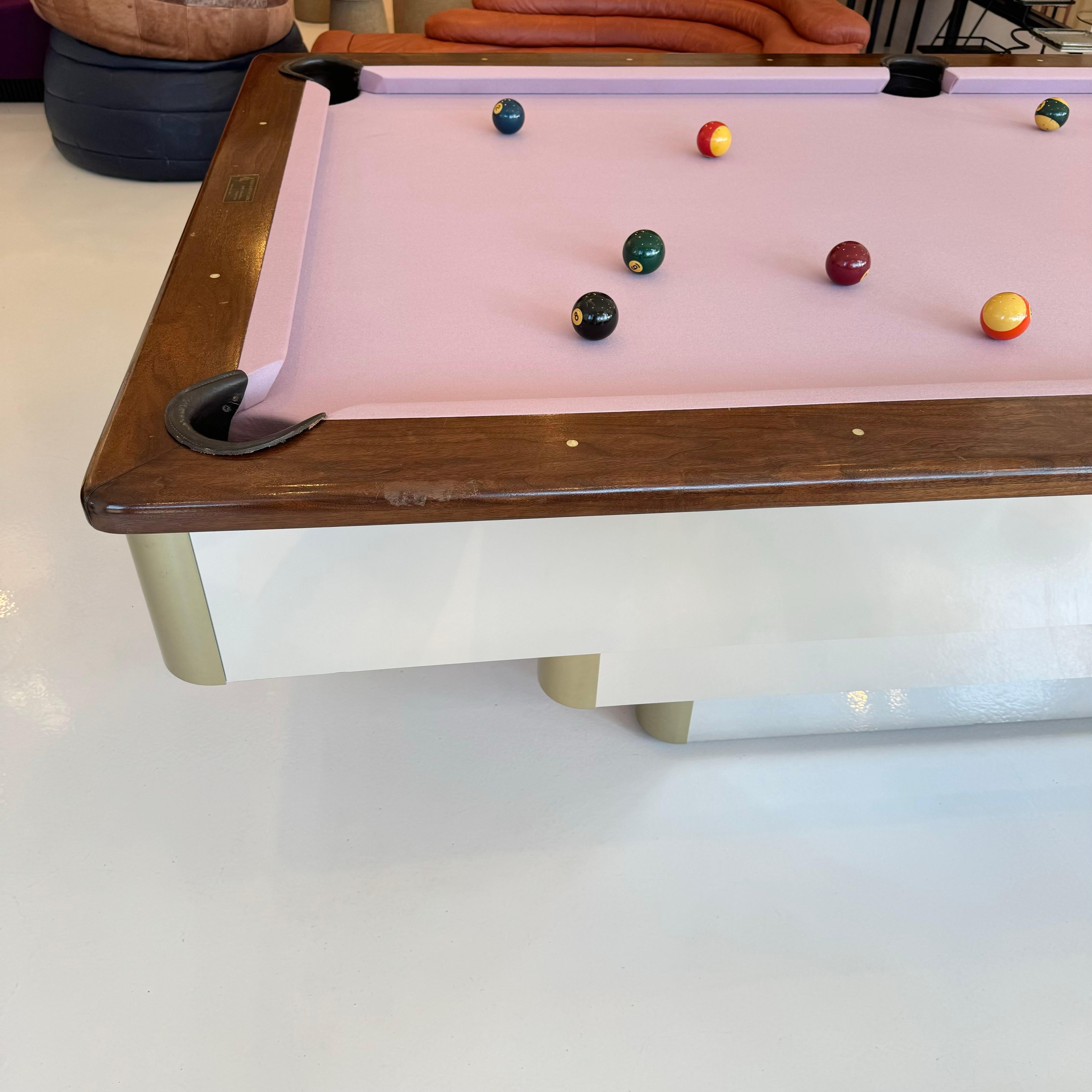 Polished Aluminum and Brass Pool Table, 1980s California 5