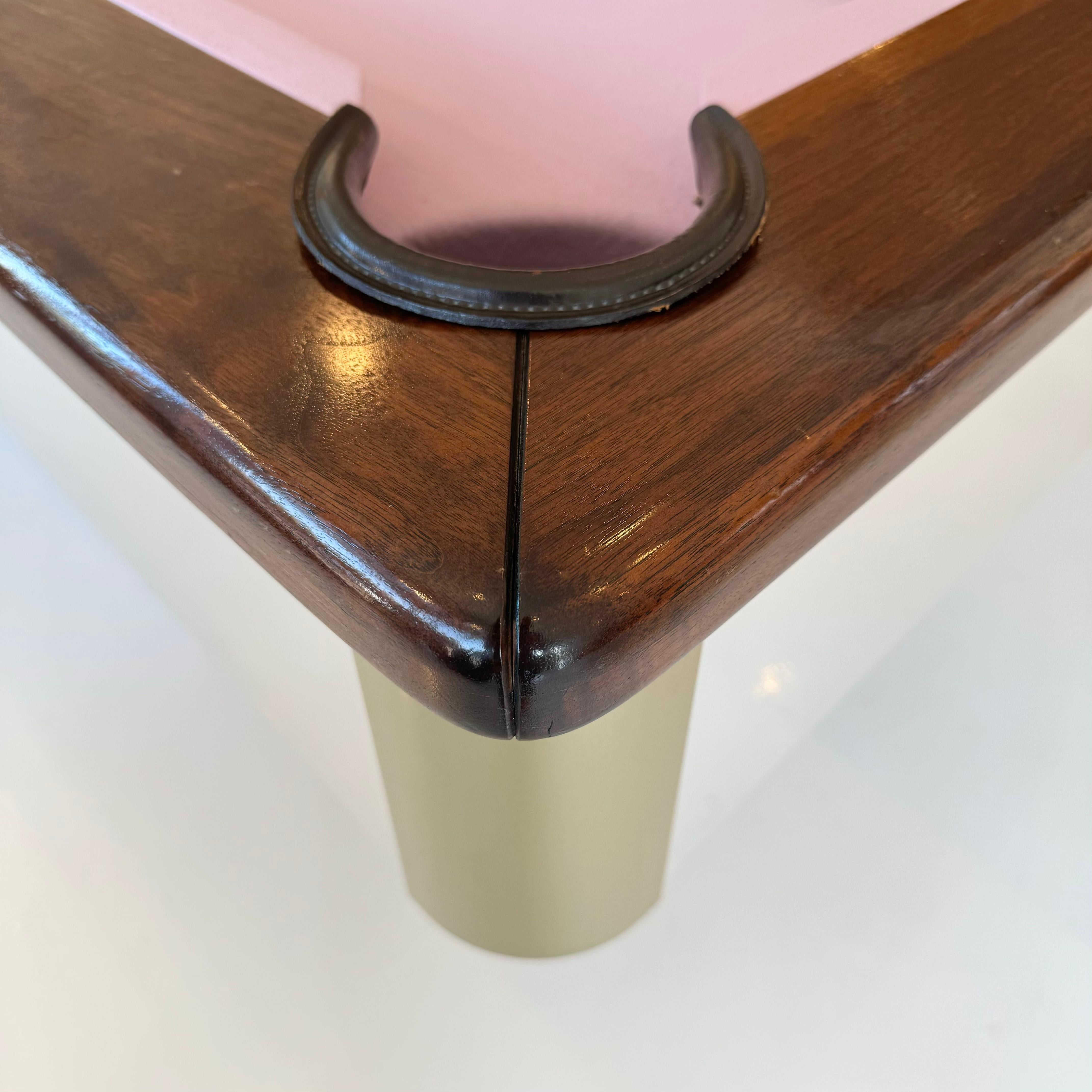 Polished Aluminum and Brass Pool Table, 1980s California 3