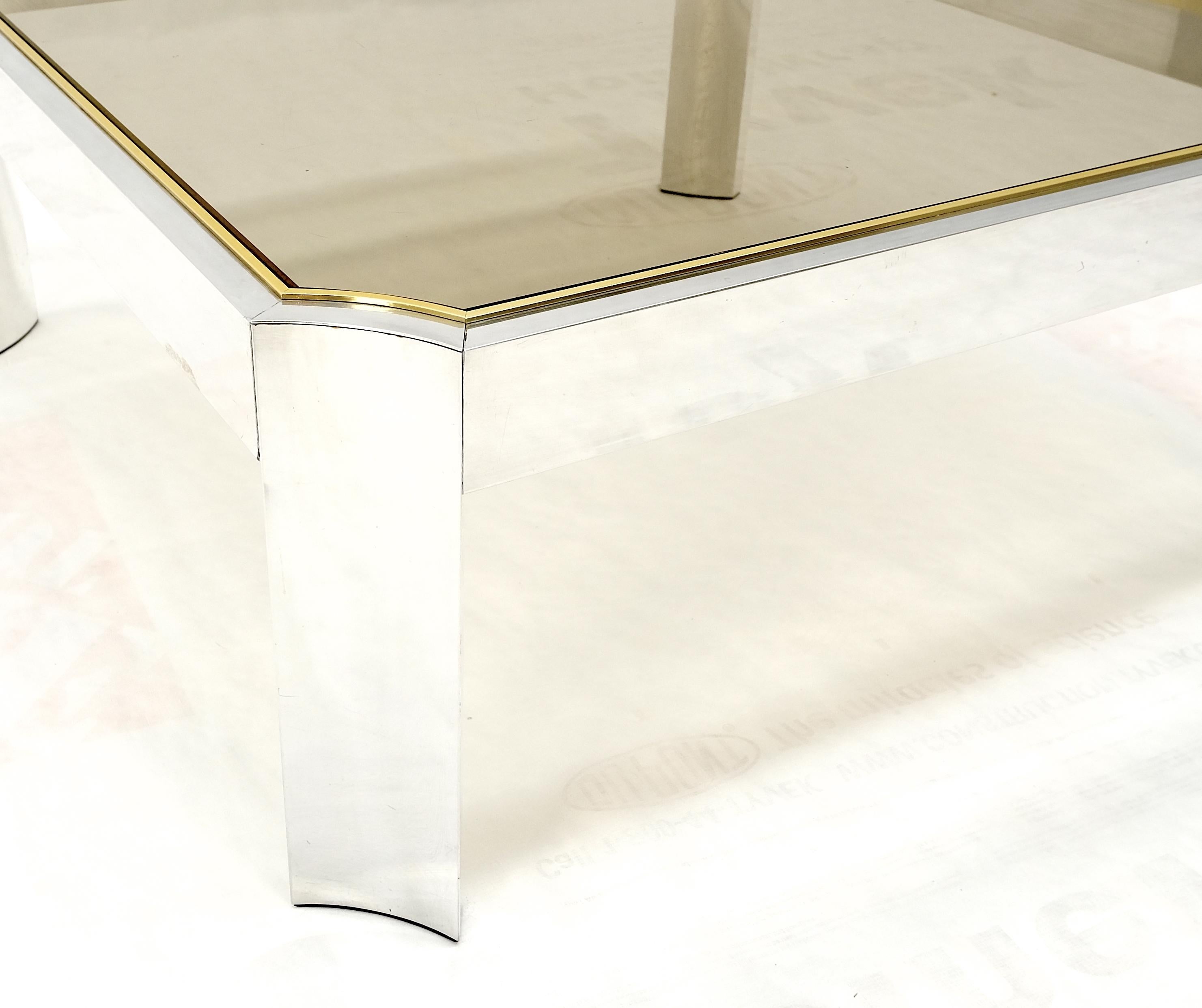 Polished Aluminum Brass Basel Smoked Glass Top 37