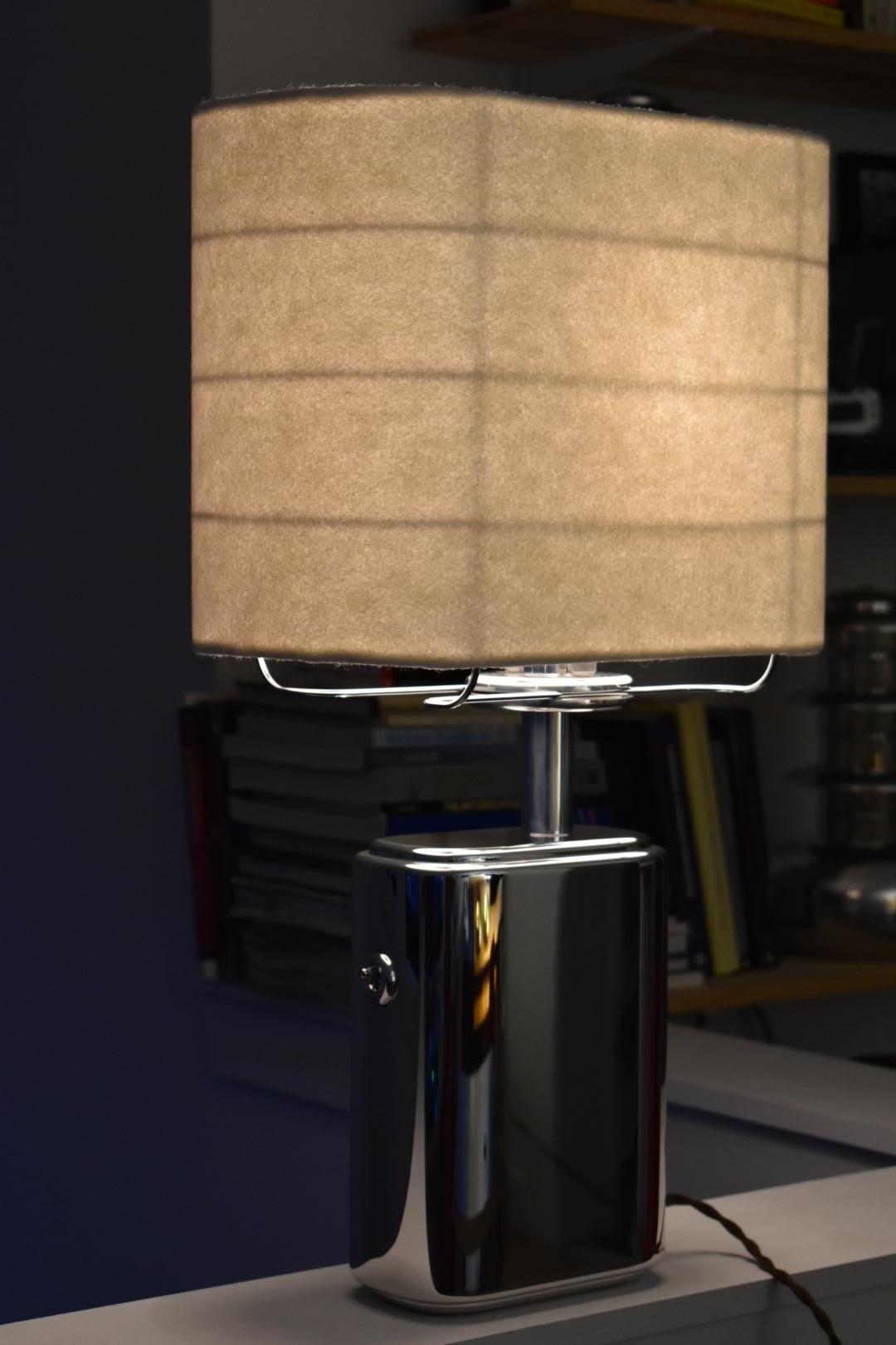 Empire-Lampe aus poliertem Aluminium mit handgefertigtem Filzschirm von Daughter Mfg im Angebot 12