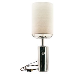 Empire-Lampe aus poliertem Aluminium mit handgefertigtem Filzschirm von Daughter Mfg