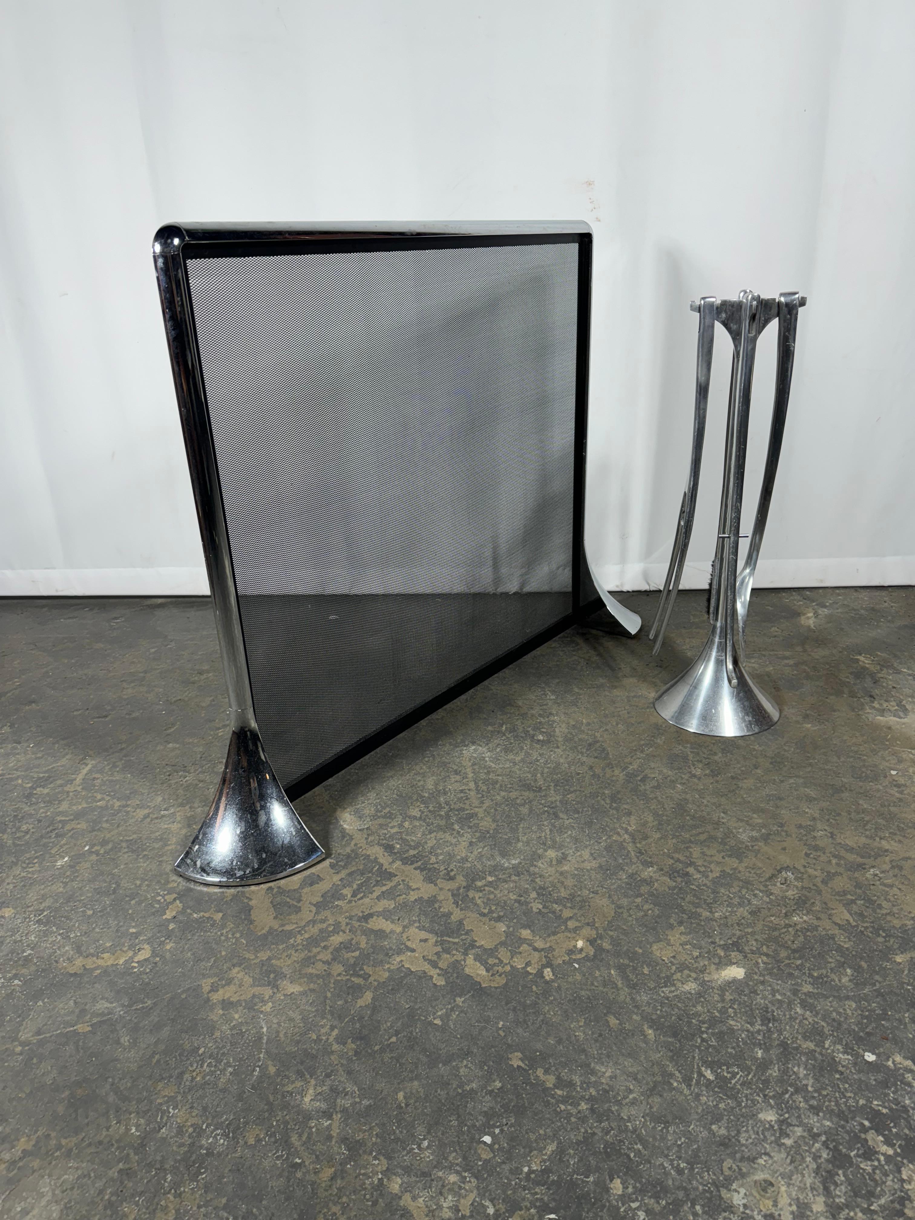 Polished Aluminum Fireplace 