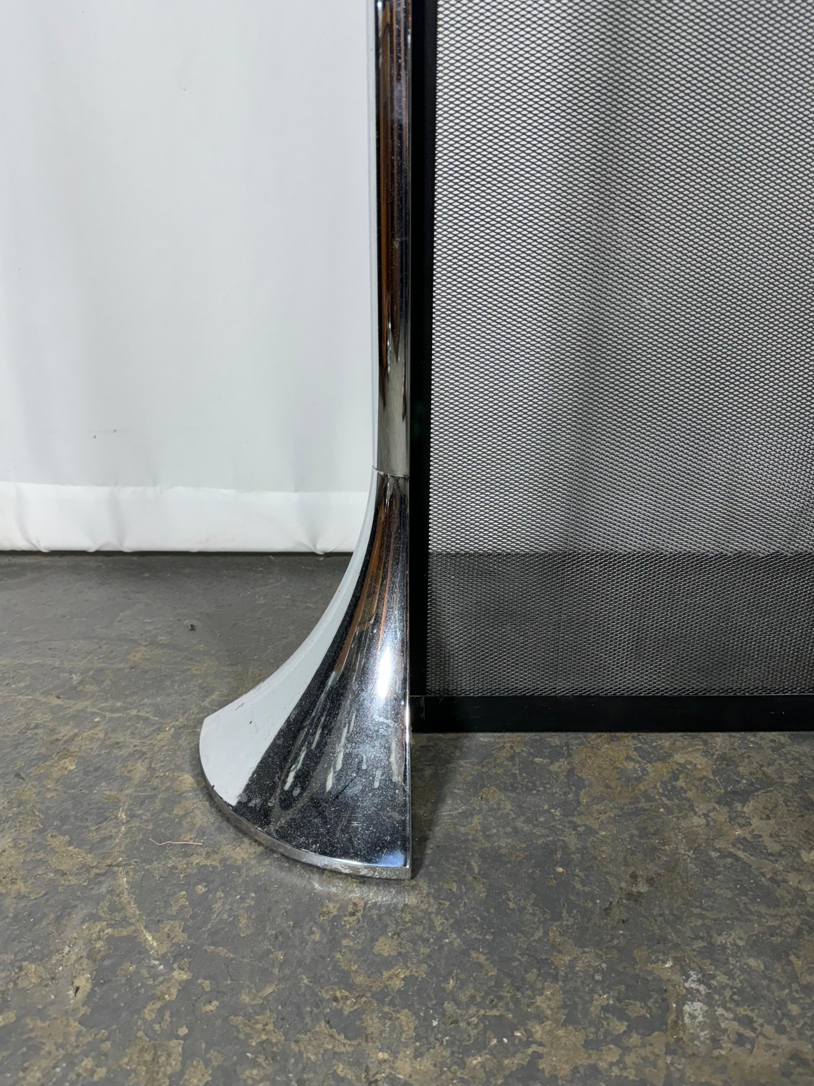 Post-Modern Polished Aluminum Fireplace 