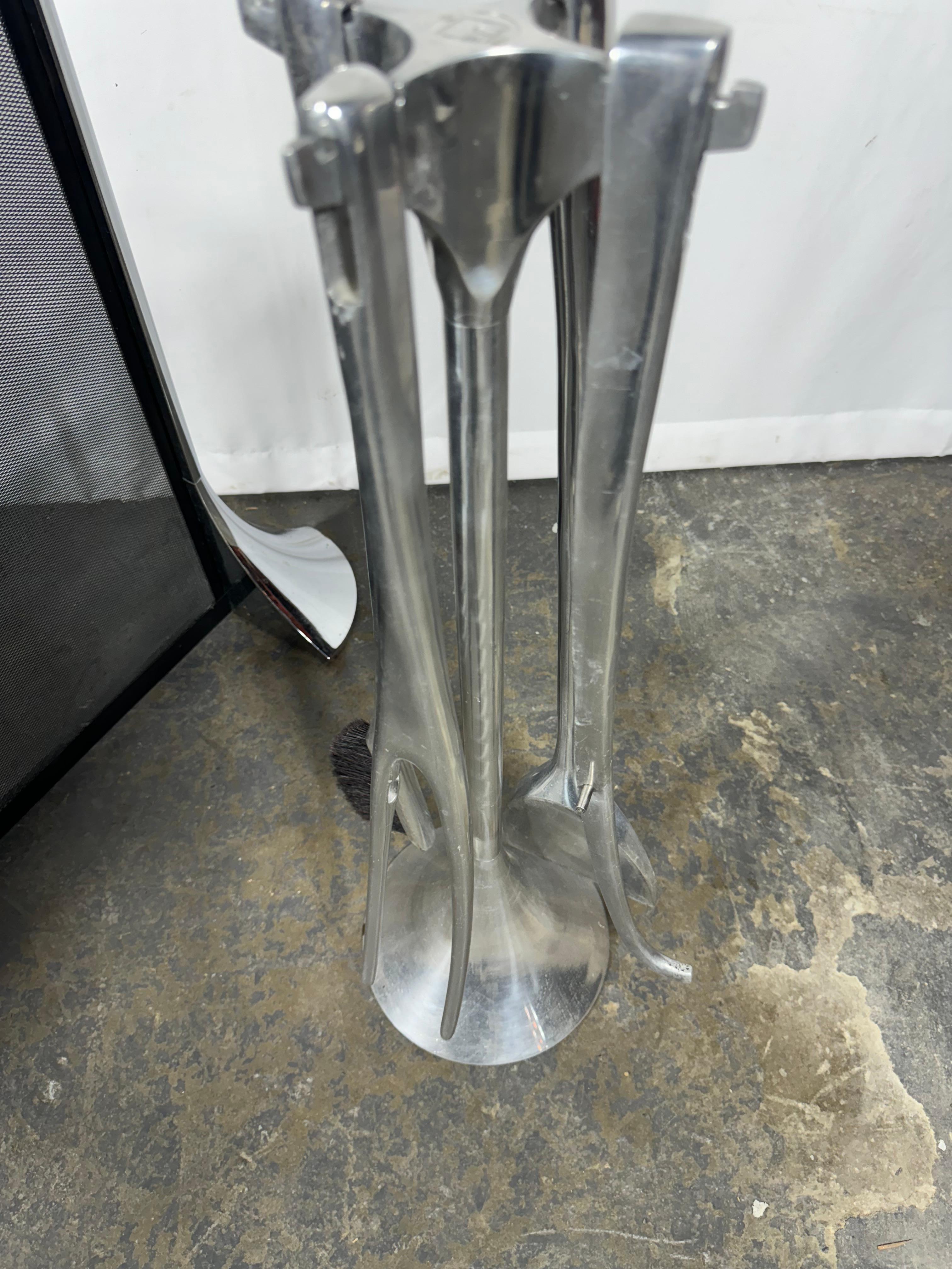 Polished Aluminum Fireplace 