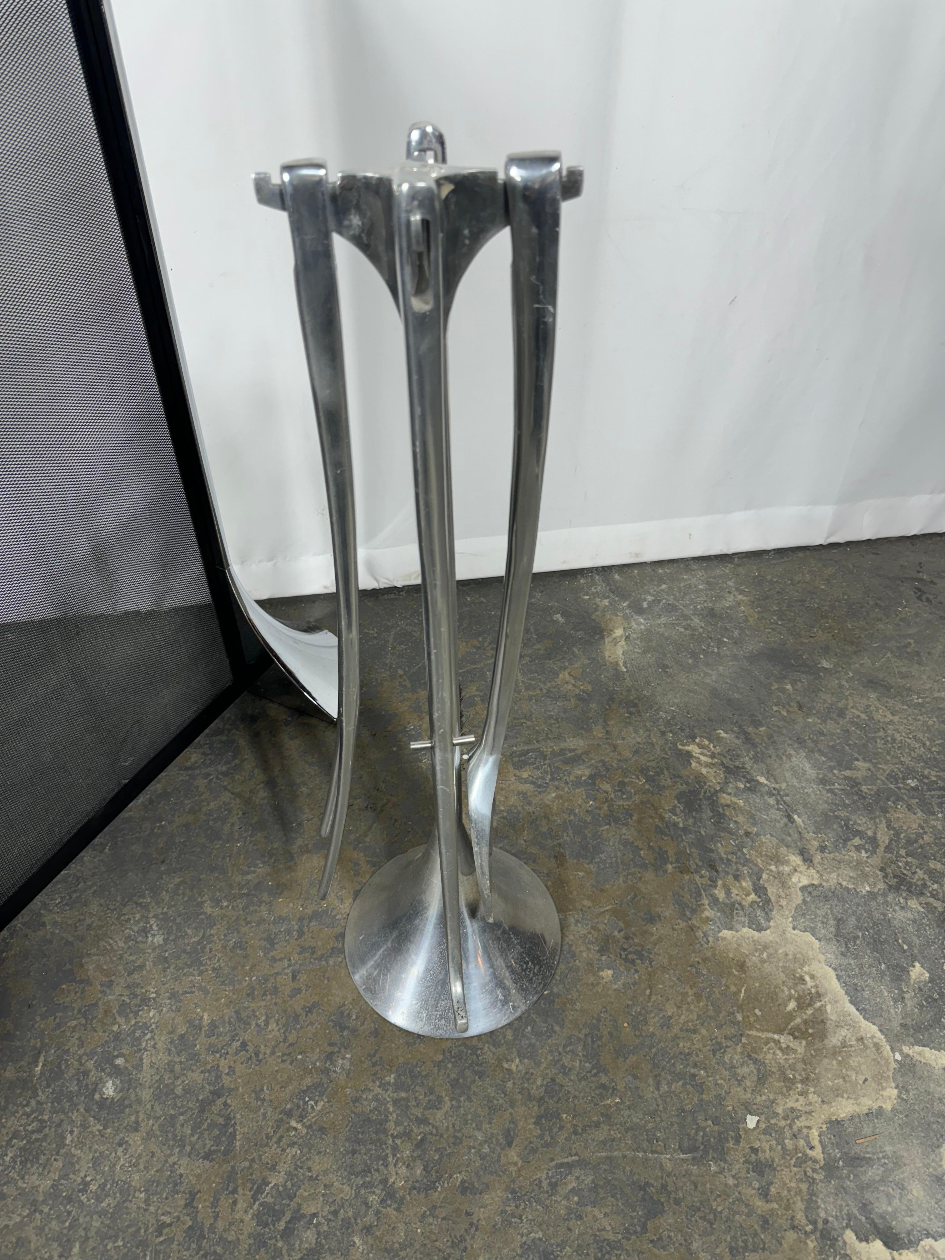 Polished Aluminum Fireplace 