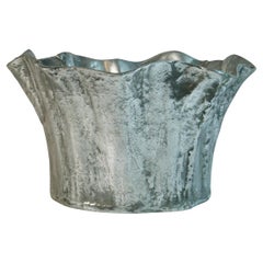 Polished Aluminum Hammered Jardinier, Hand-Crafted, Vintage, 1970