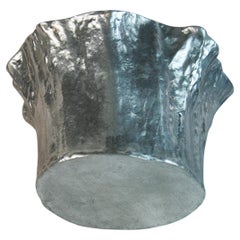 Giardiniere grande martellato in alluminio lucidato