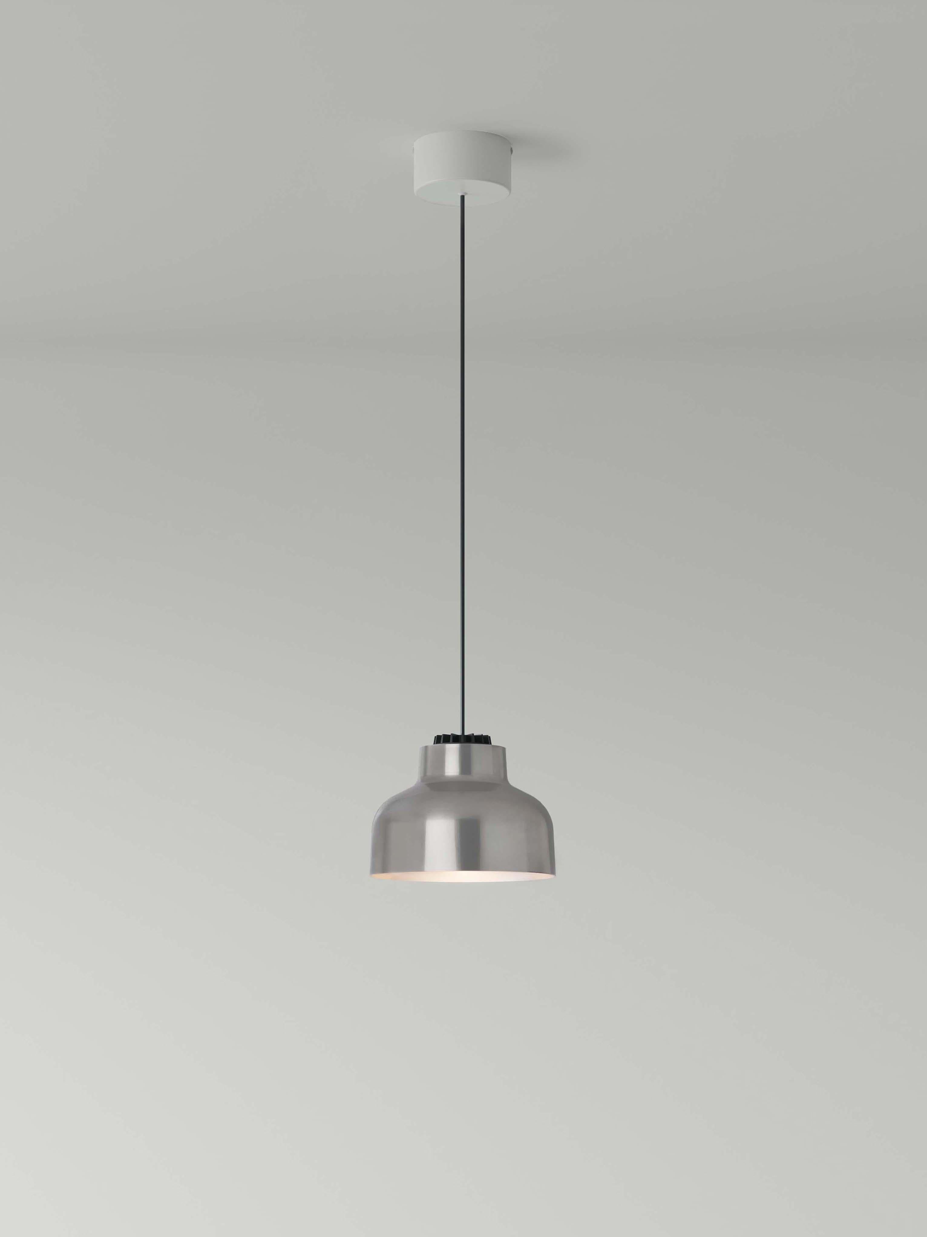 Spanish Polished Aluminum M64 Pendant Lamp by Miguel Mila For Sale