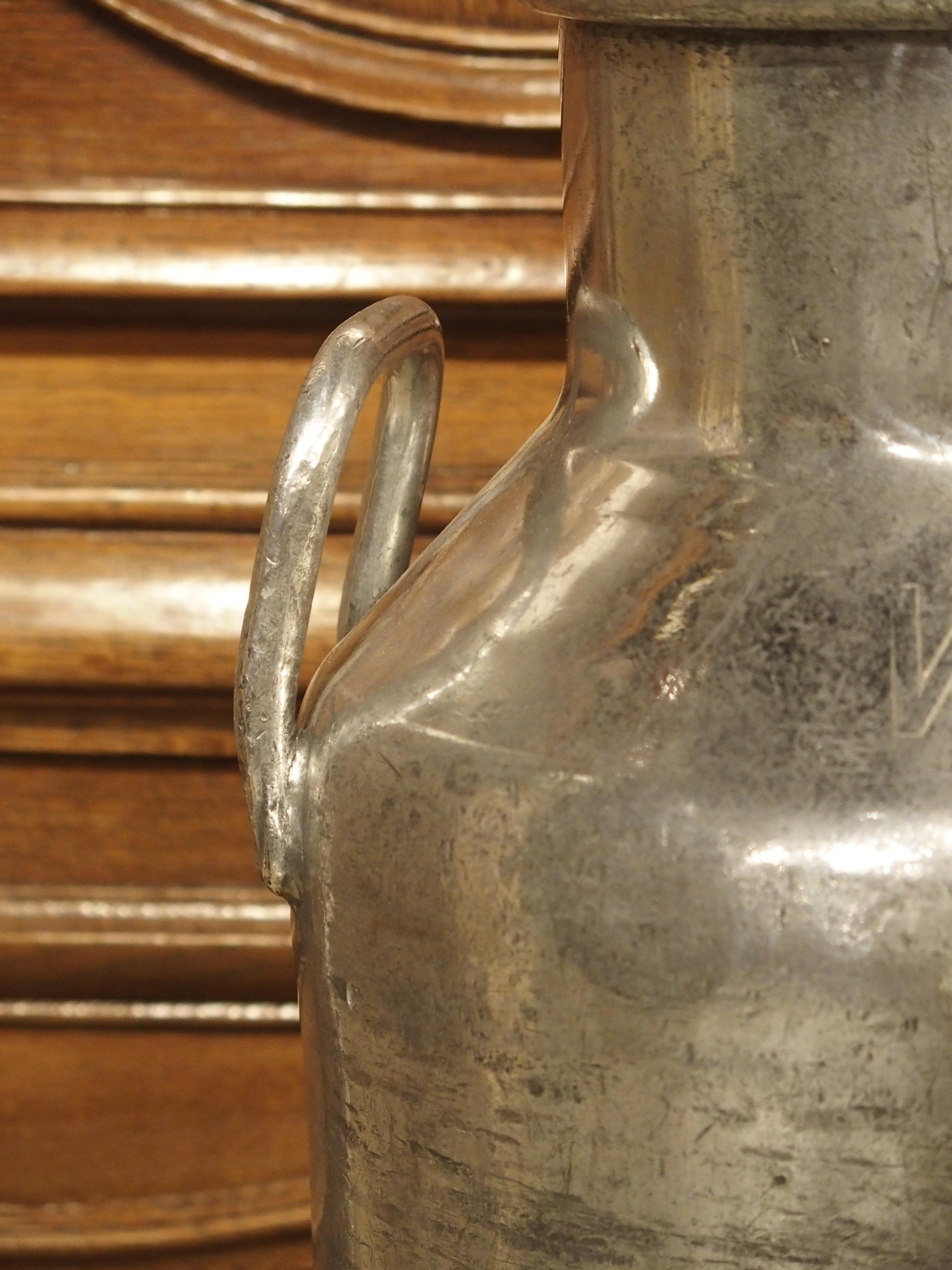 20th Century Polished Aluminum Milk Container from Dijon, France, circa 1920