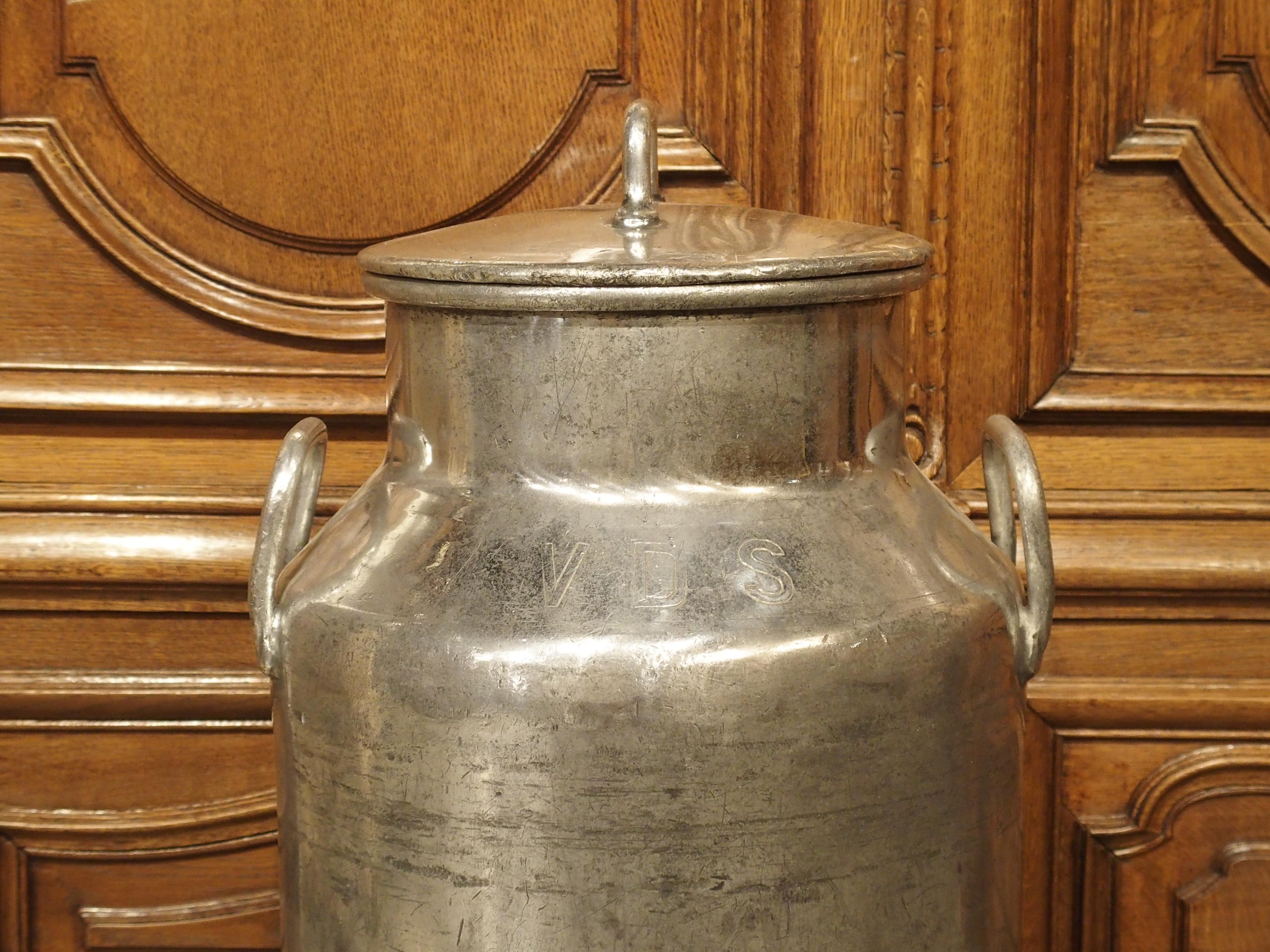 Polished Aluminum Milk Container from Dijon, France, circa 1920 1