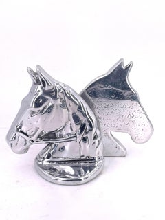 Seltene Pferdeskulpturen aus poliertem Aluminium von Hoselton, signiert