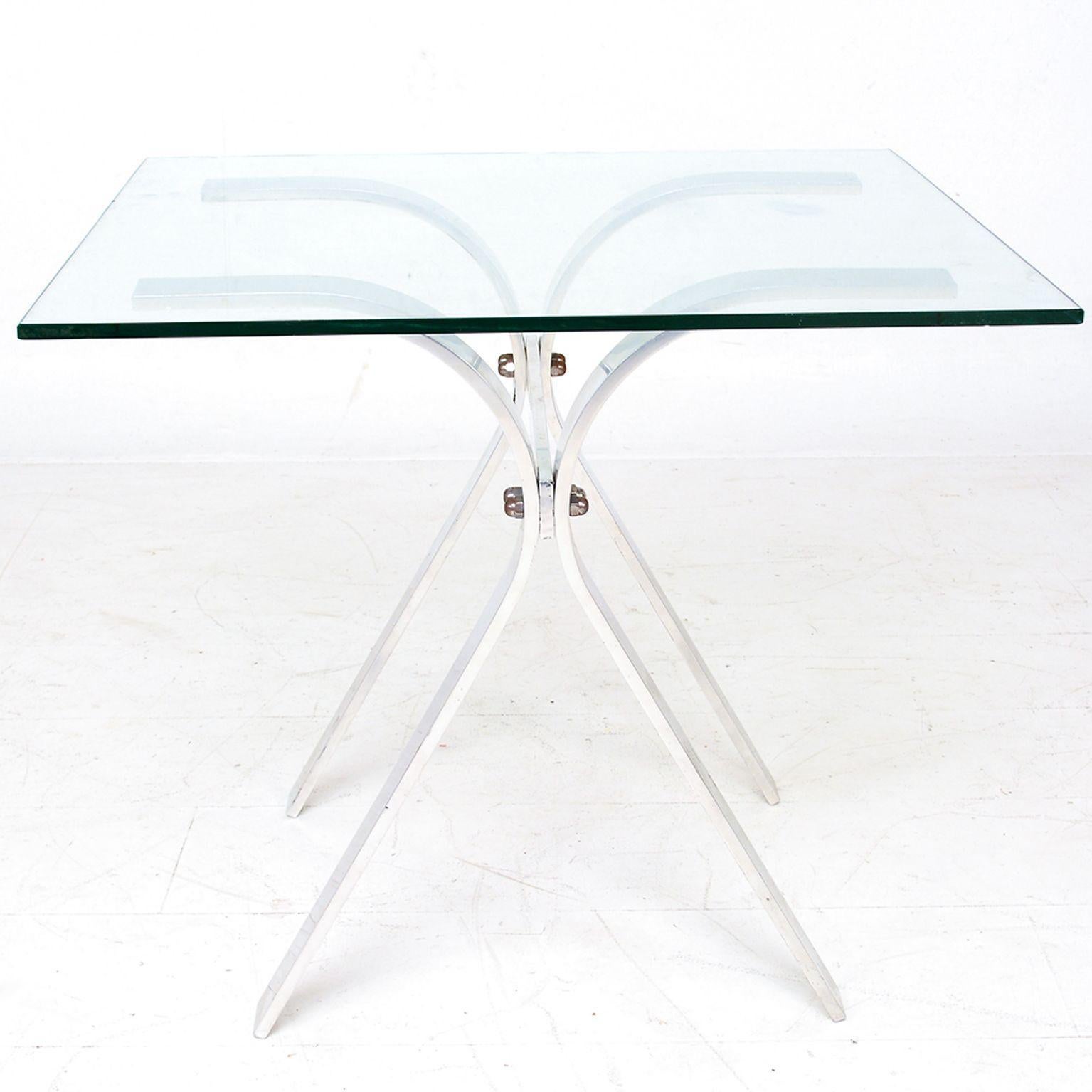 Mexican Pretty Polished Custom Aluminum Side Table Mid Century Modern Mexico 1970s