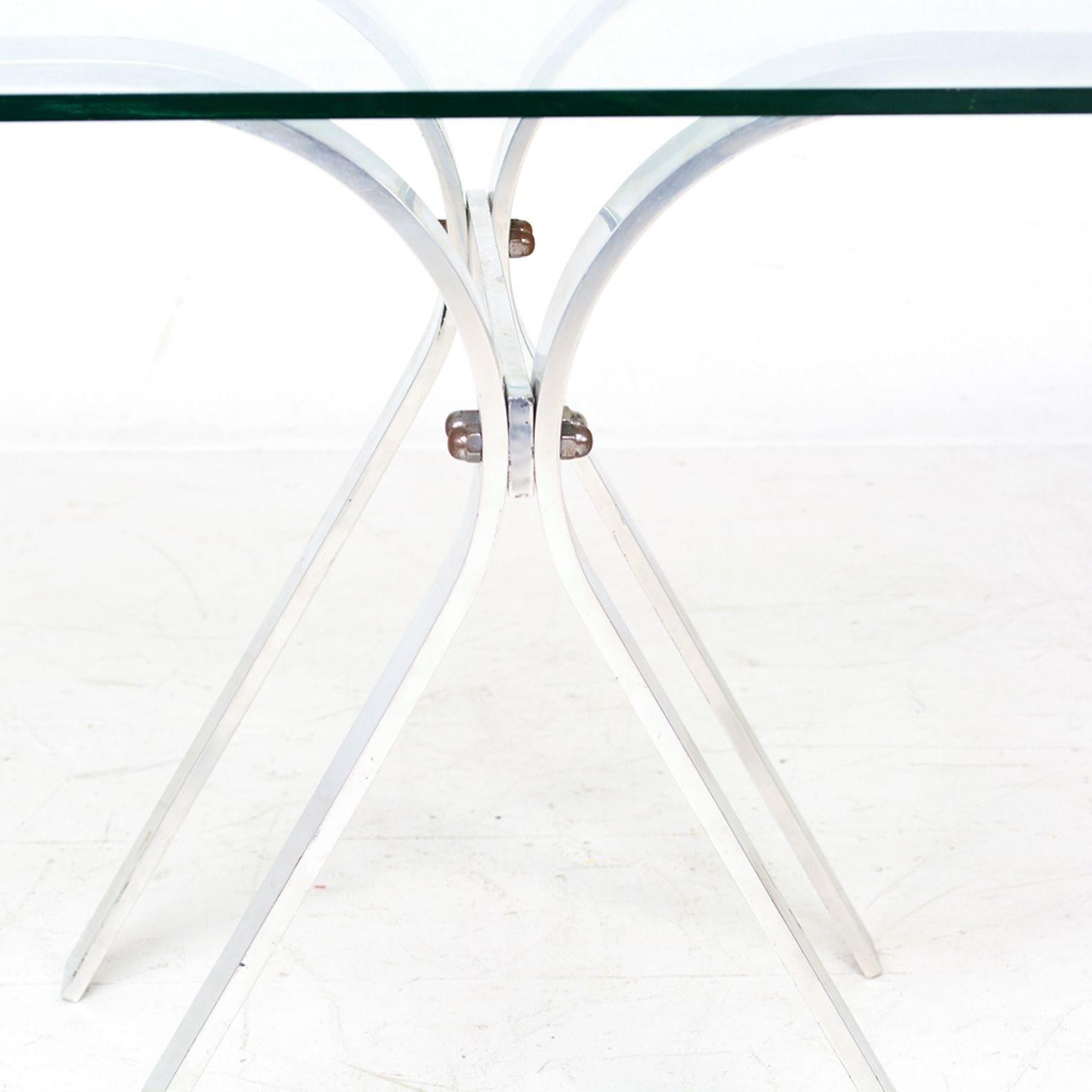 Pretty Polished Custom Aluminum Side Table Mid Century Modern Mexico 1970s In Good Condition In Chula Vista, CA