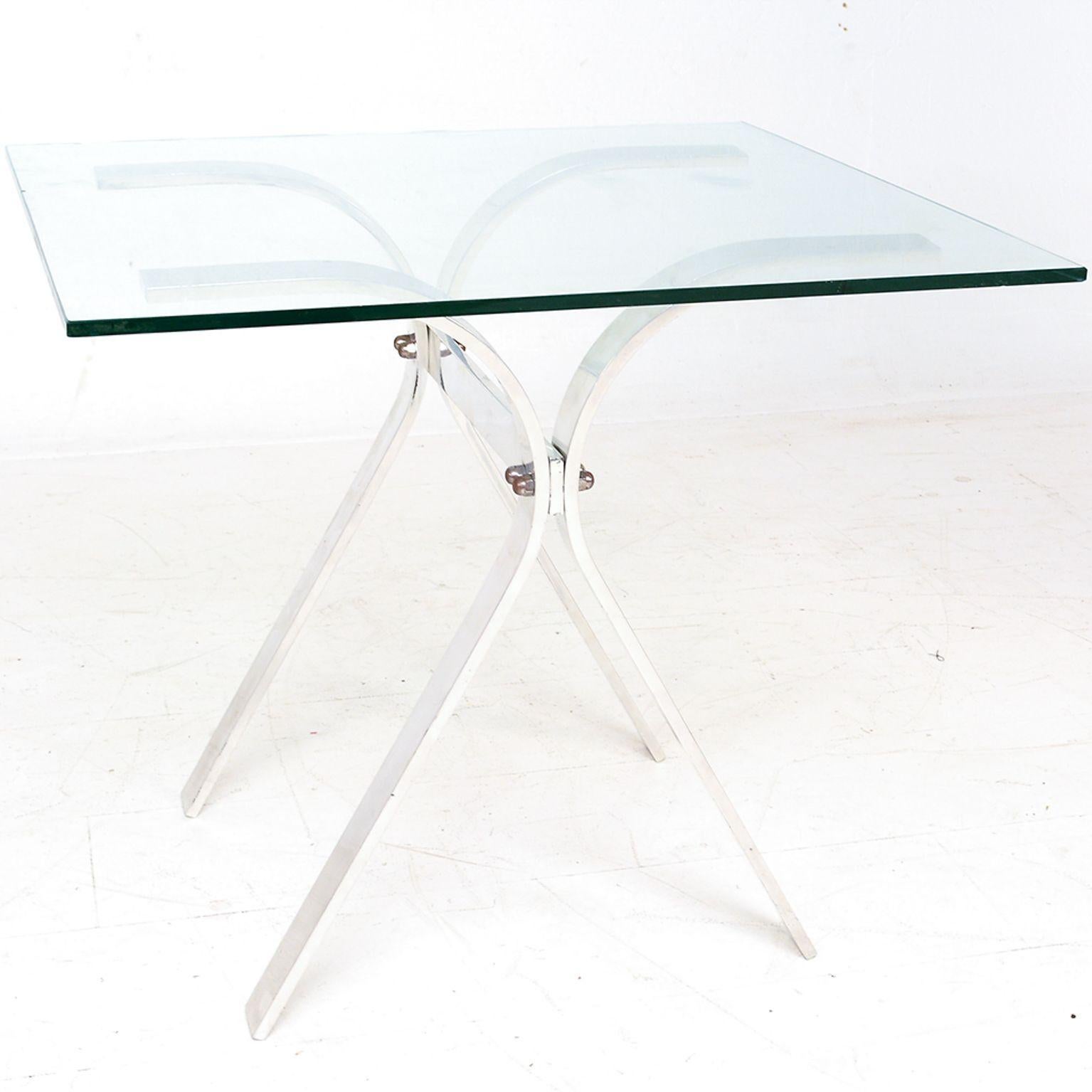 Late 20th Century Pretty Polished Custom Aluminum Side Table Mid Century Modern Mexico 1970s