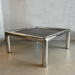 Polished Aluminum "Tubo" Coffee Table By John Mascheroni For Vecta