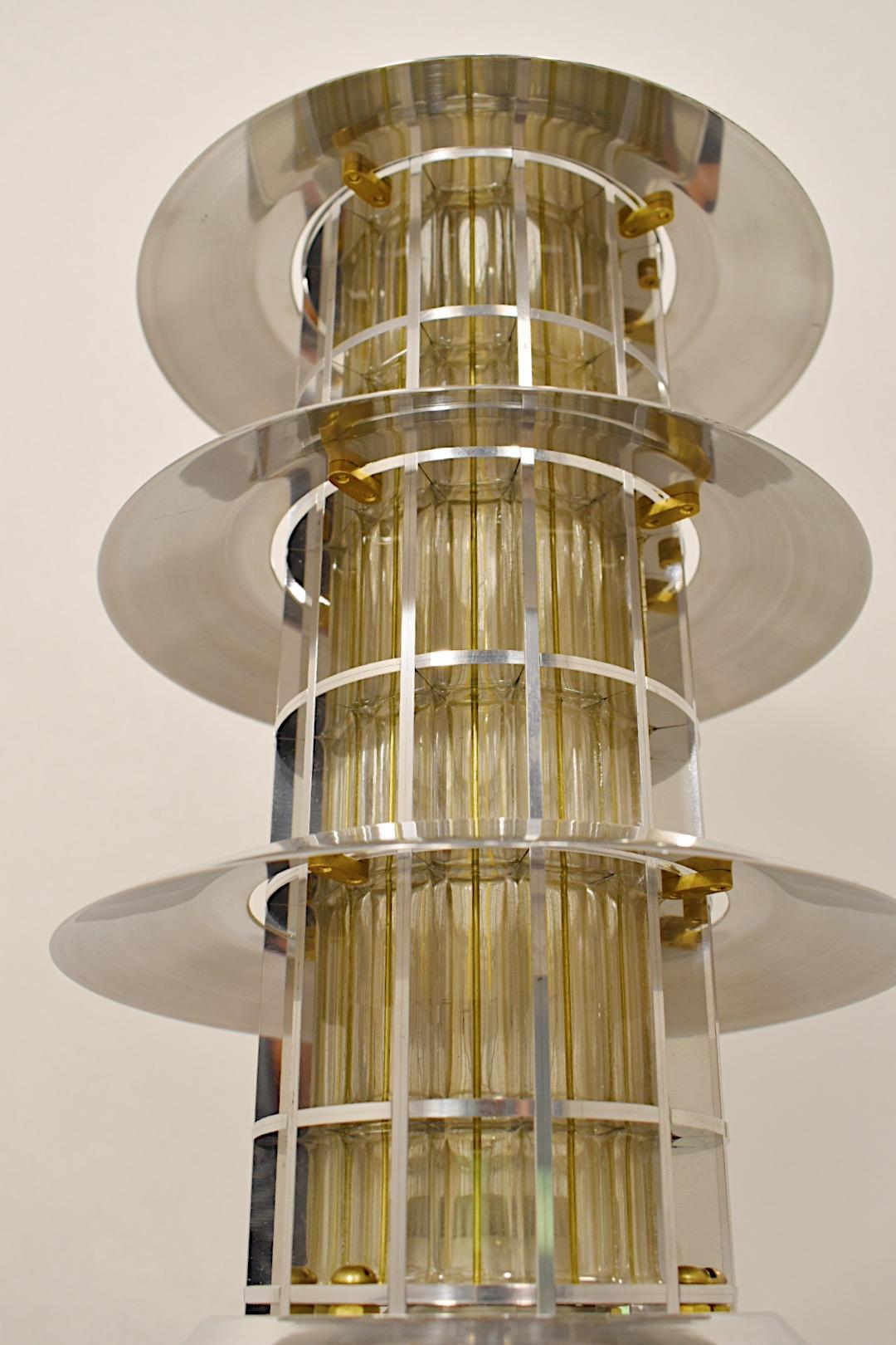 American Polished Aluminum Pagoda Lamp - Model 1 by Daughter Mfg For Sale