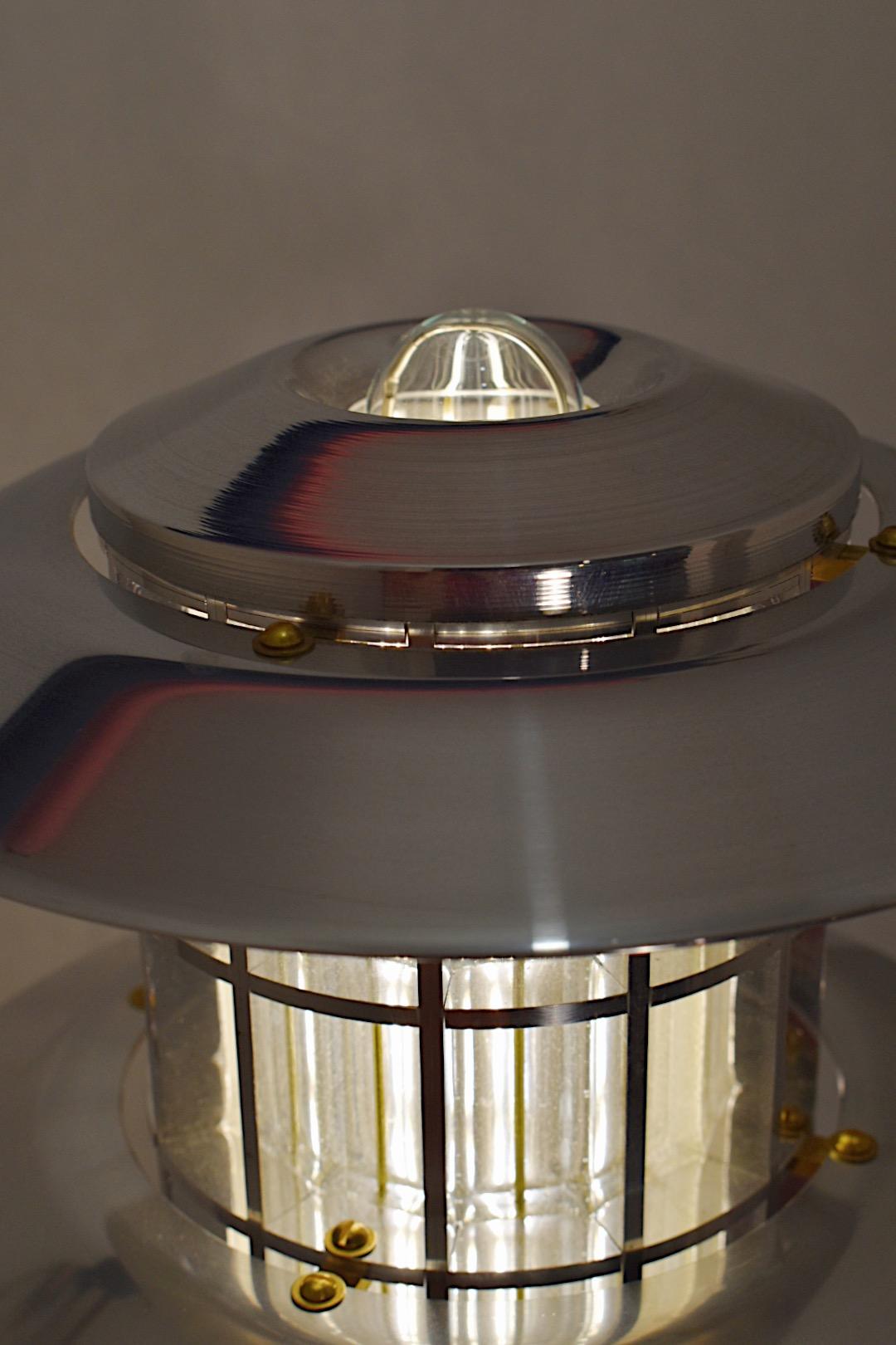 Polished Aluminum Pagoda Lamp - Model 2 by Daughter Mfg For Sale 1