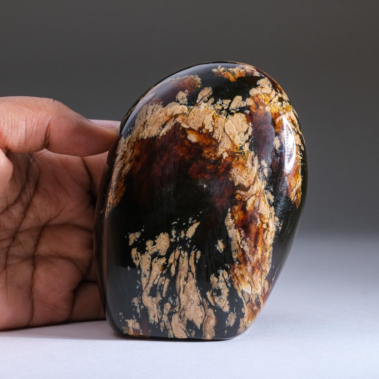 Contemporary Polished Amber Freeform from Indonesia, '314.5 Grams' For Sale