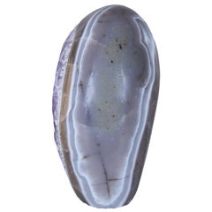 Polished Amethyst Egg Geode Surrounded by Agate and Quartz