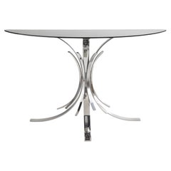 Polished and brushed metal console "Gerbe" by Maria Pergay, France c.1970