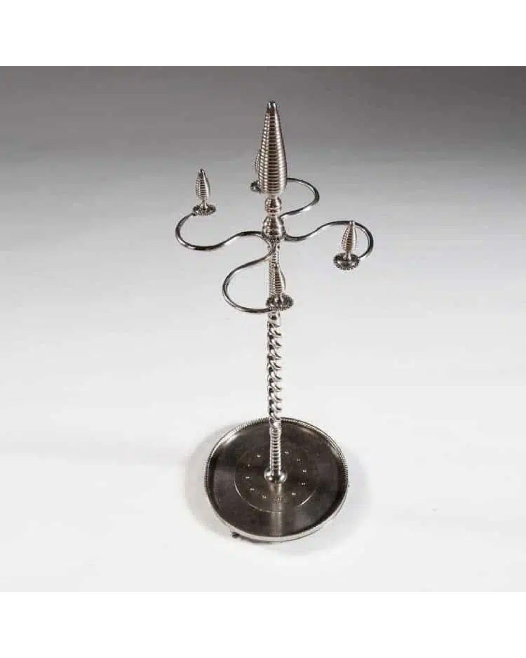 George III Polished and Cut Steel Fire Iron Stand, 18th Century For Sale