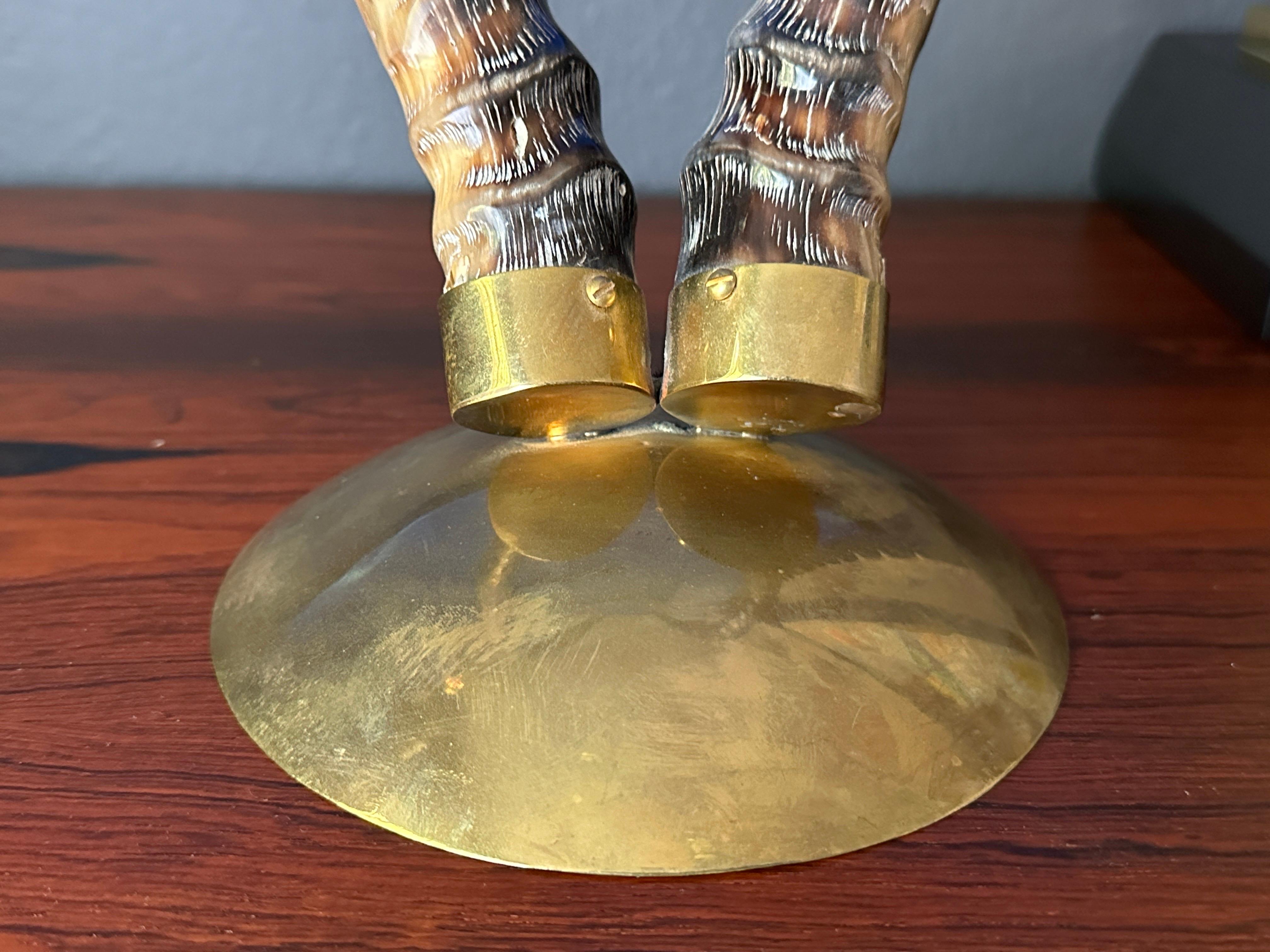 Polished Antelope Horns on Brass Base For Sale 3