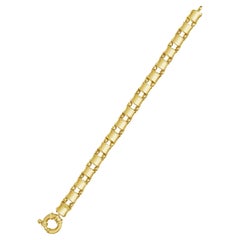 Barra Pulida con Acentos Corte Diamante Oro Amarillo 14k