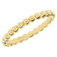 Anillo apilable de oro 14 pulido con diamantes redondos