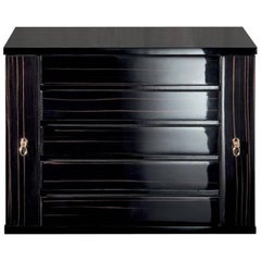 Agresti Polished Black Jewel Chest with Gold-Plated Hardware