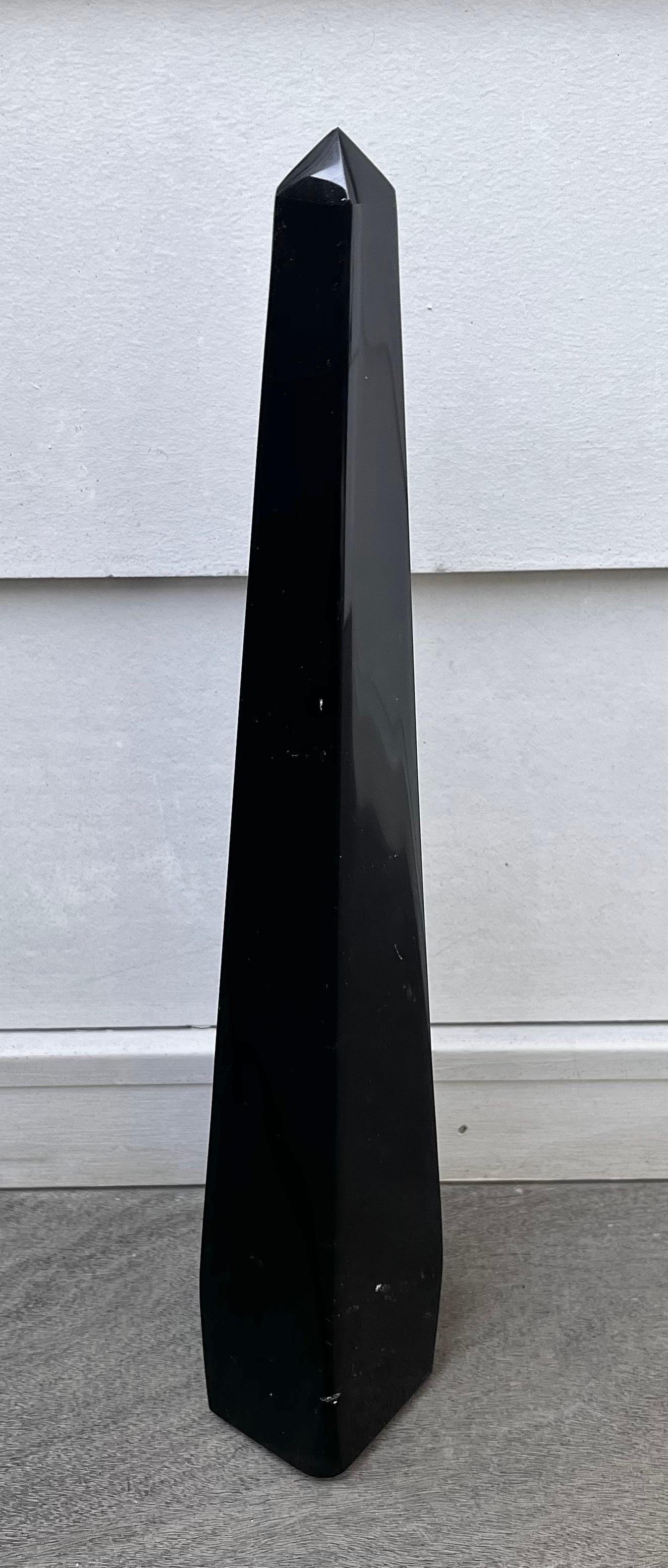 Polished Black Marble Obelisk, Italy For Sale 5