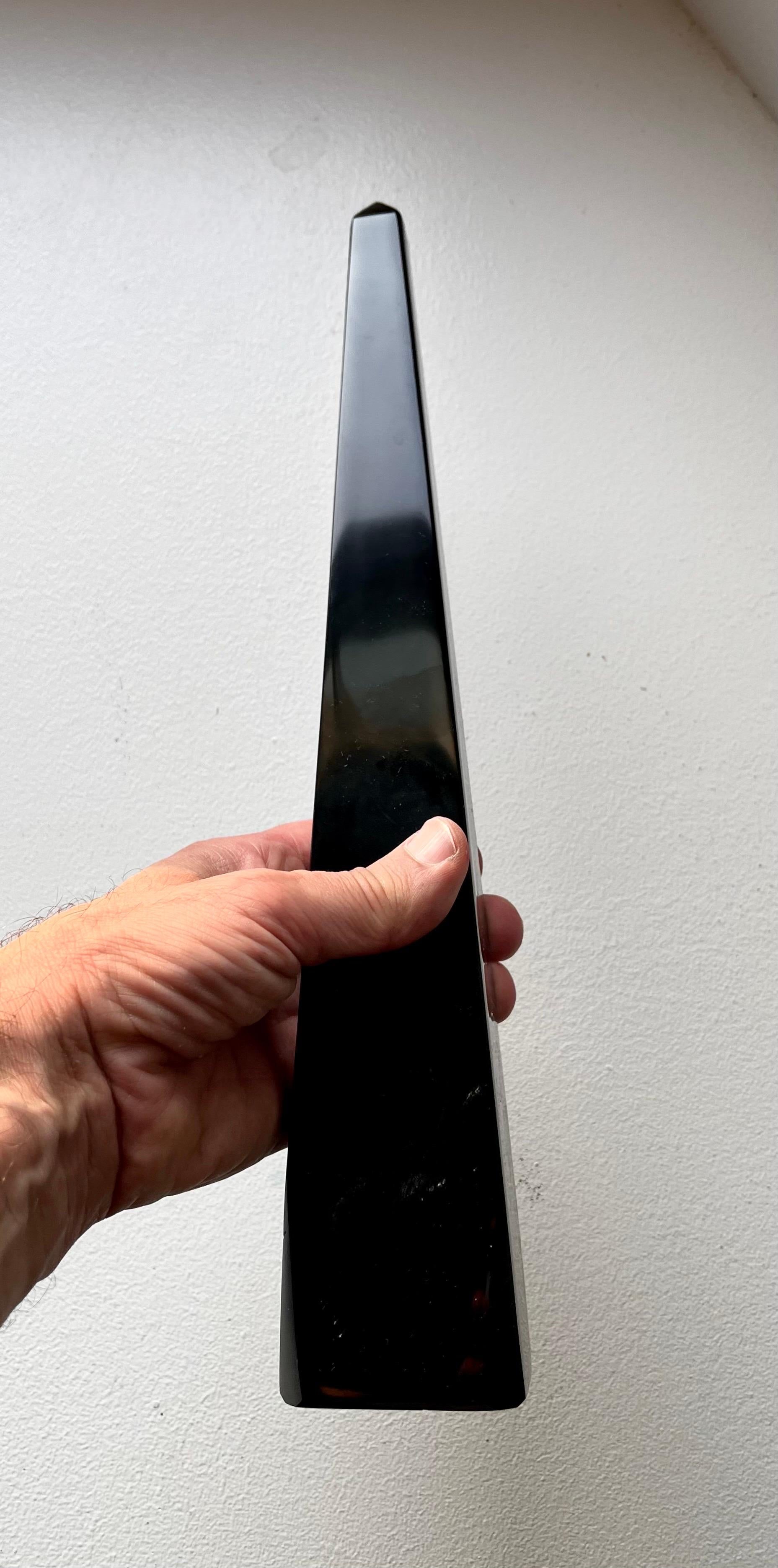 Italian Polished Black Marble Obelisk, Italy For Sale