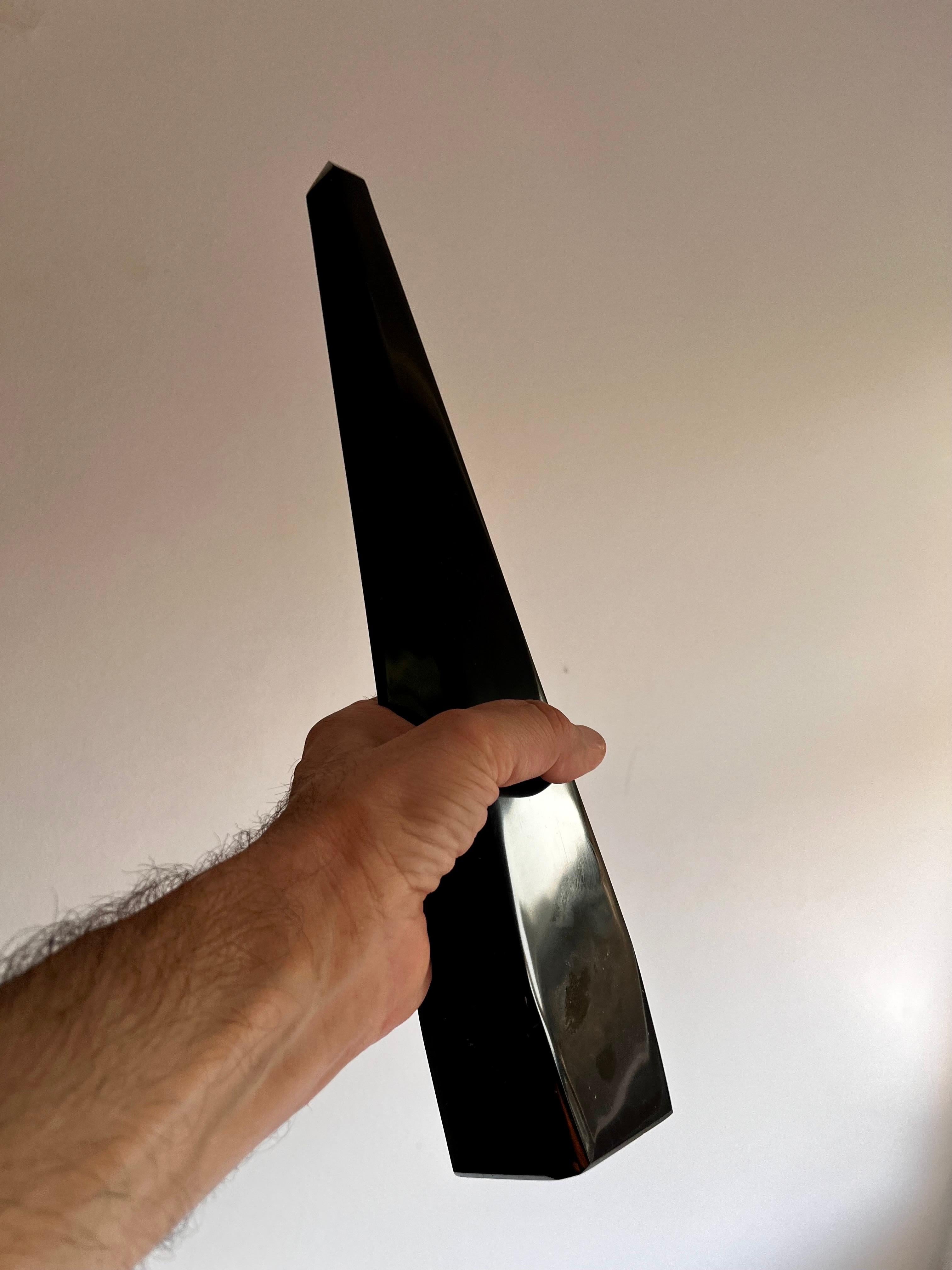 Polished Black Marble Obelisk, Italy In Good Condition For Sale In Philadelphia, PA