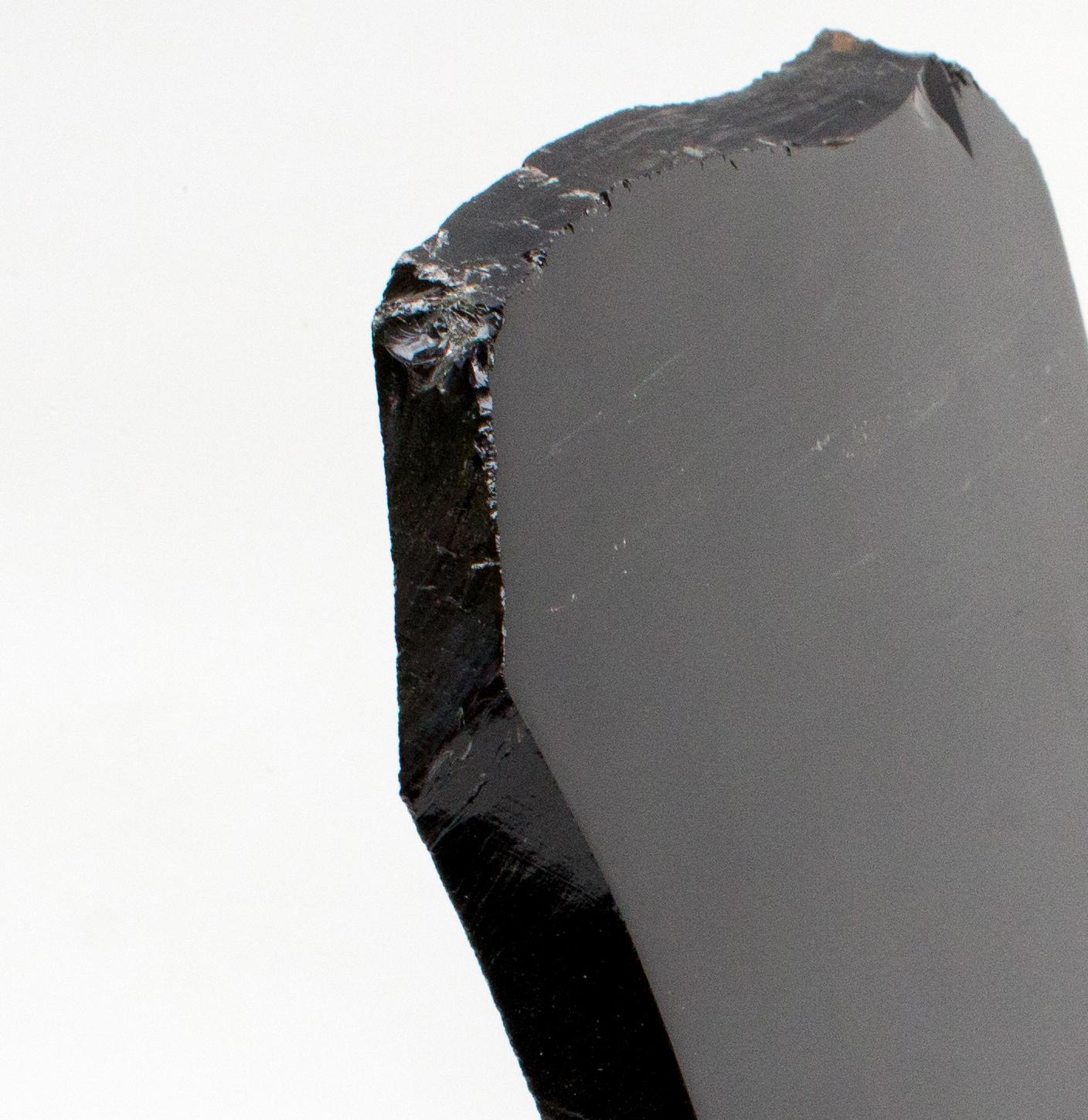 Organic Modern Polished Black Obsidian Mirror