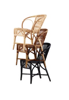 Polished Black Rattan Robert Wengler Indoor Armchair by Sika Design