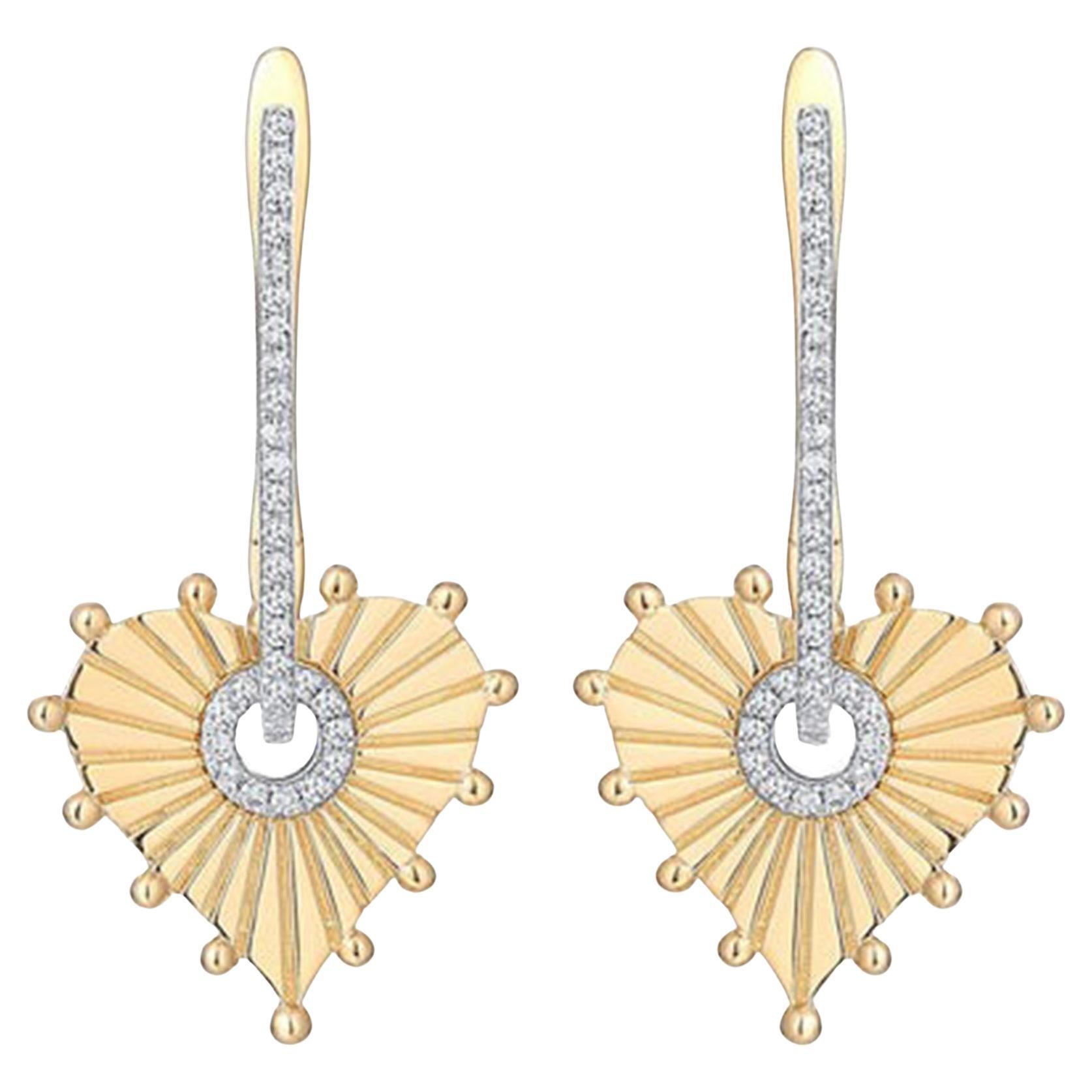Polished Bliss 14K (or 18k upon request) Yellow Gold Diamond Drop Earrings