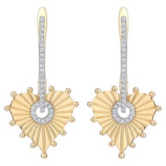 Polished Bliss 14K (or 18k upon request) Yellow Gold Diamond Drop Earrings