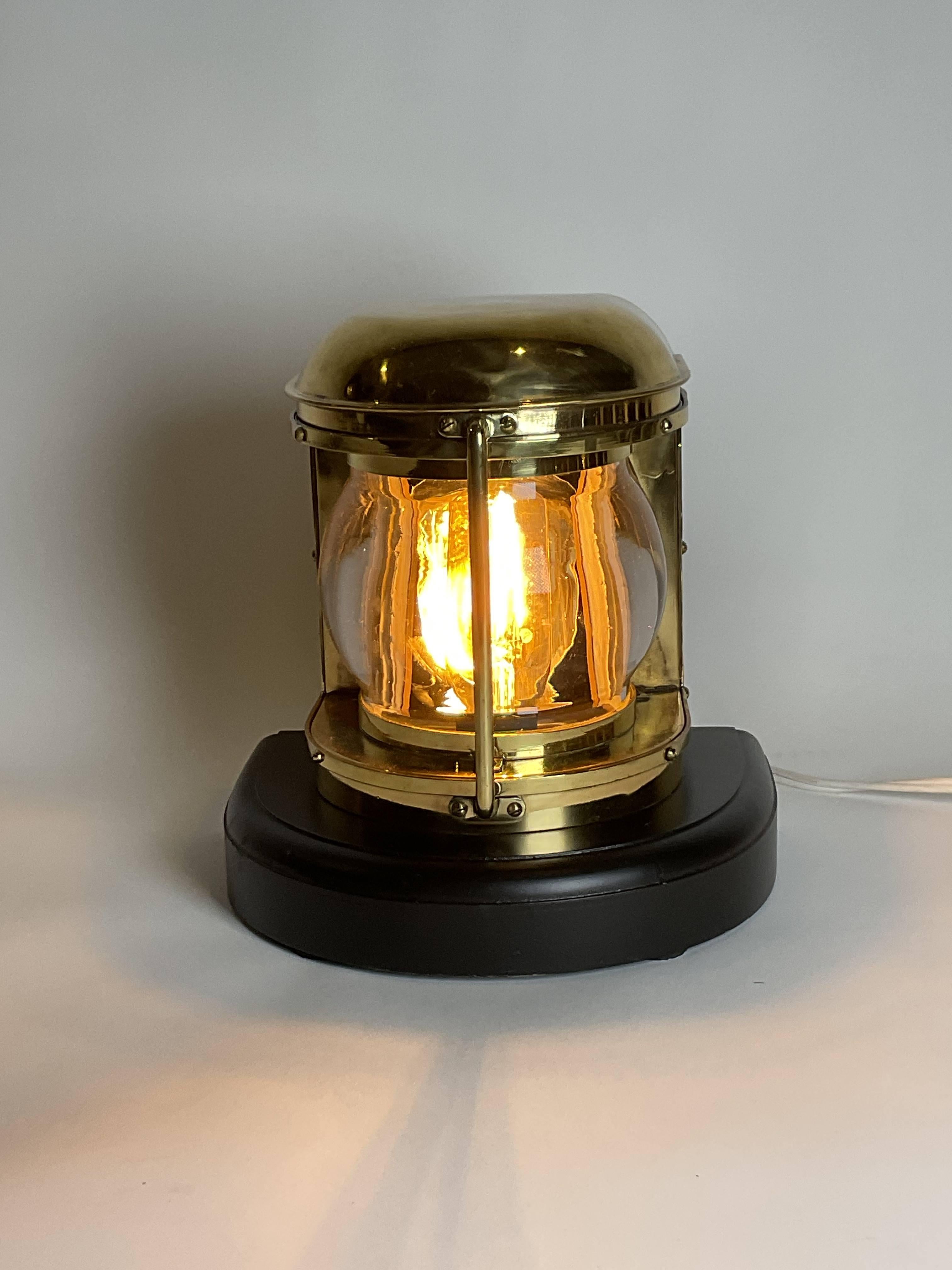 Asian Polished Boat Lantern with Beautiful Lens For Sale