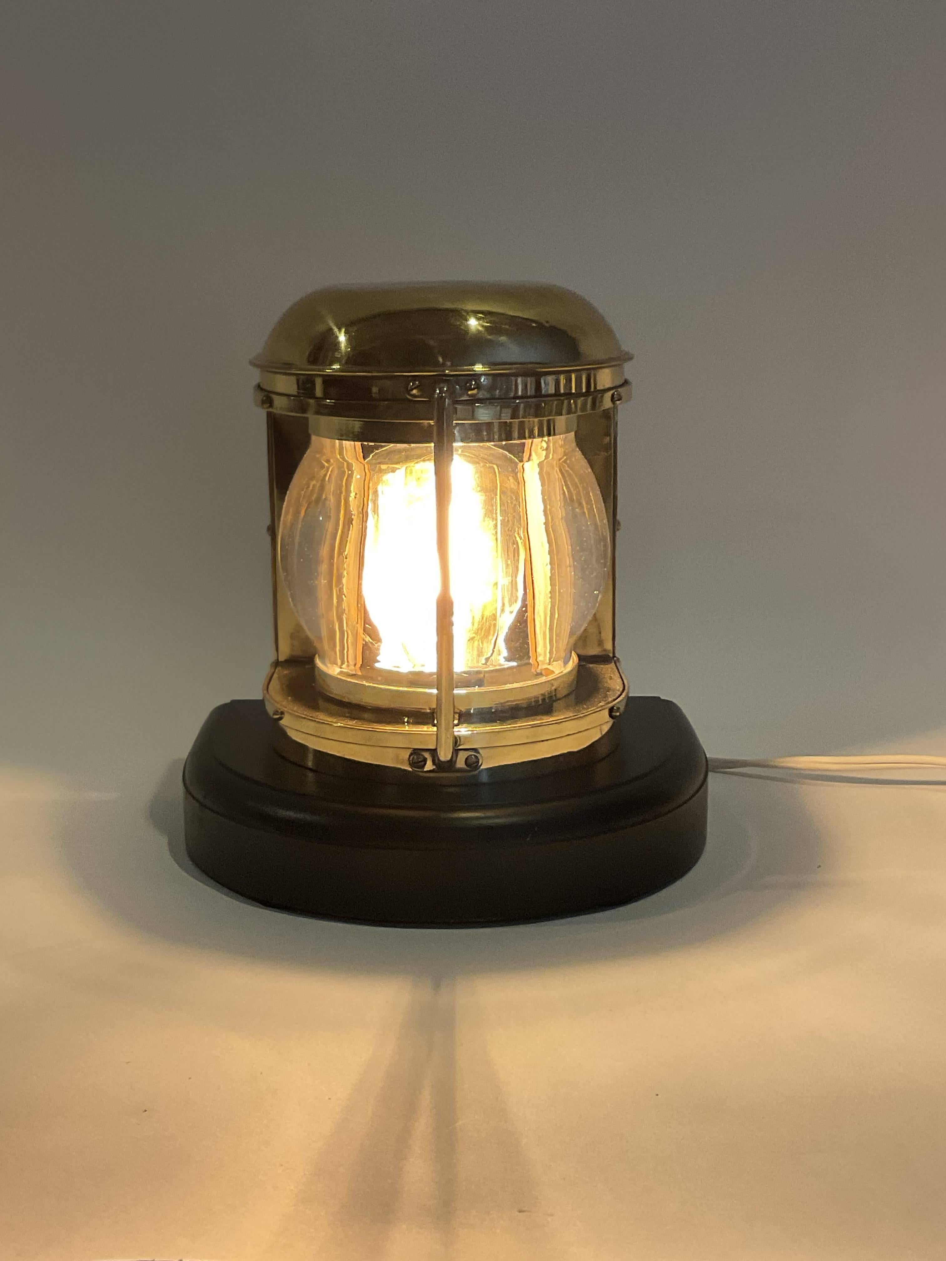 Polished Boat Lantern with Beautiful Lens For Sale 1