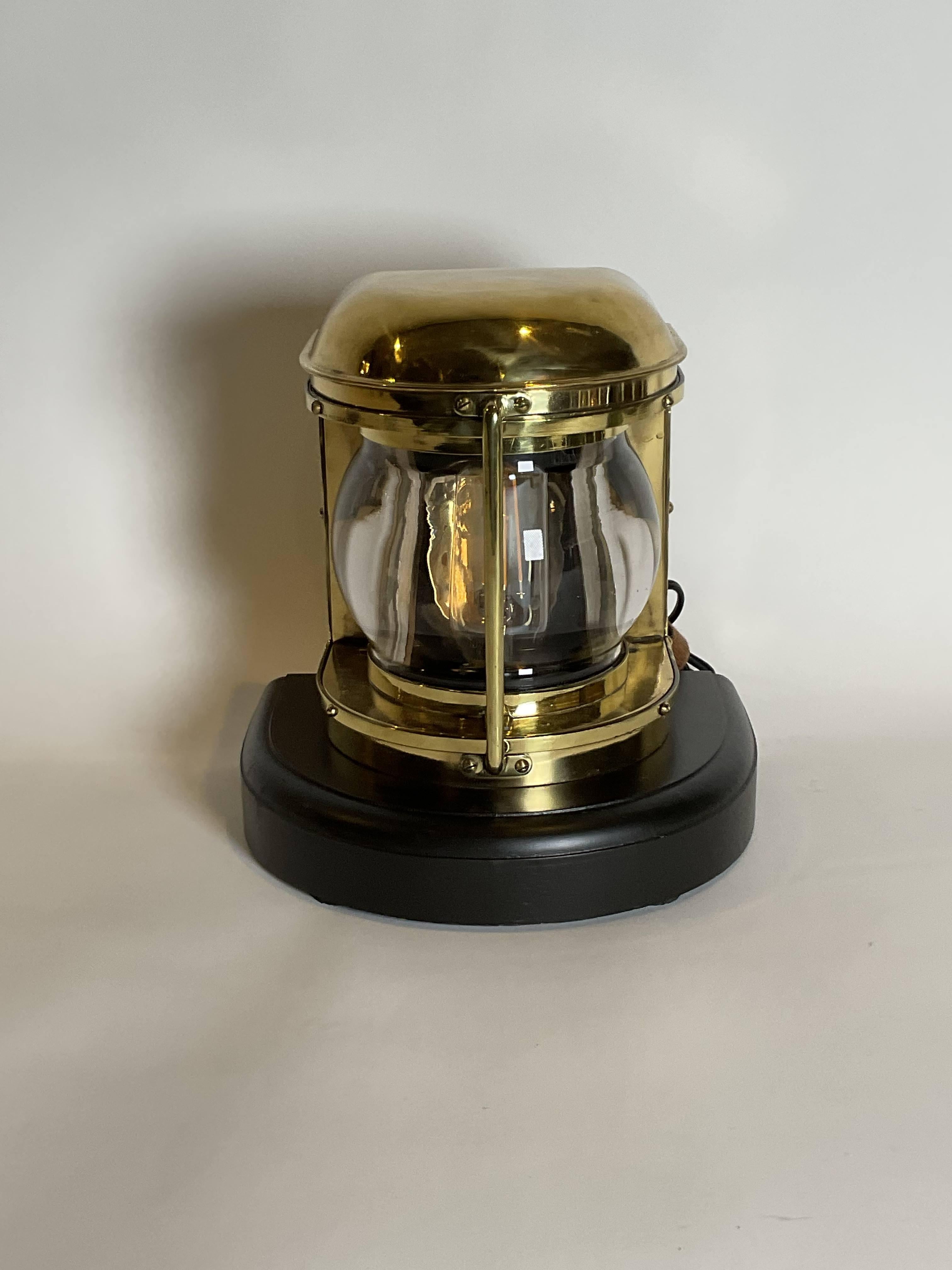 Polished Boat Lantern with Beautiful Lens For Sale 3