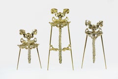 Polished Brass "33 Step" Bar Chair/Stool by Zhipeng Tan
