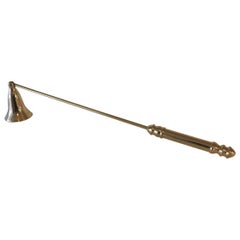 Polished Brass Articulated Candle Snuffer with Round Handle