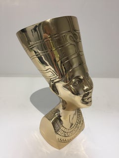 Polished Brass Bust of Nefertiti
