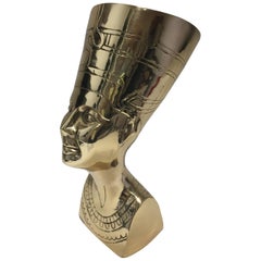 Polished Brass Bust of Nefertiti