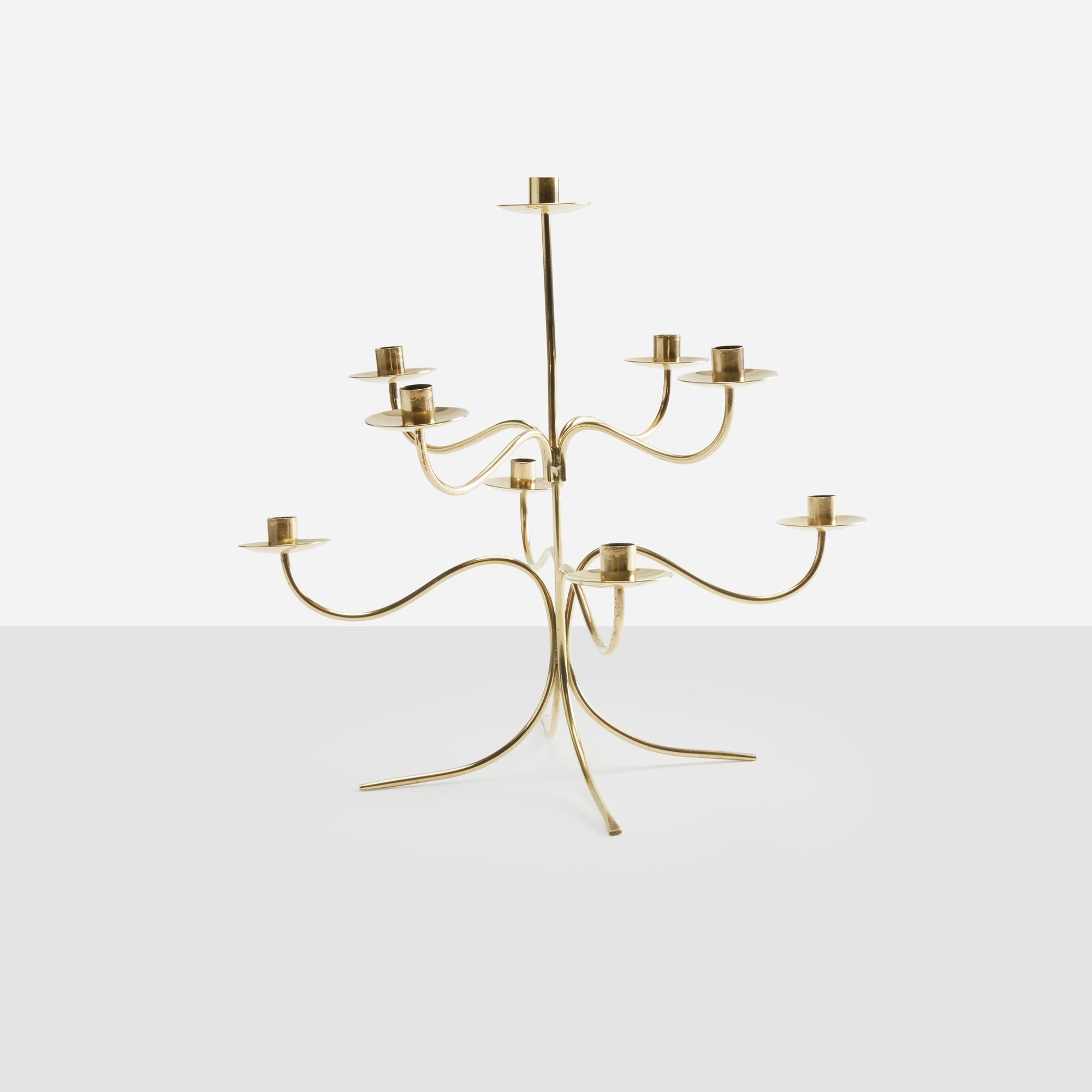 Candelabro in ottone lucido di Josef Frank per Svenskt Tenn In condizioni buone in vendita a San Francisco, CA