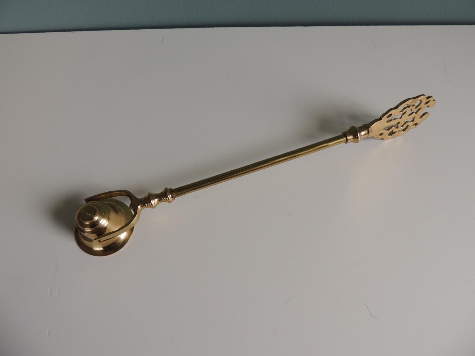 Machine-Made Polished Brass Celtic Style Candle Snuffer