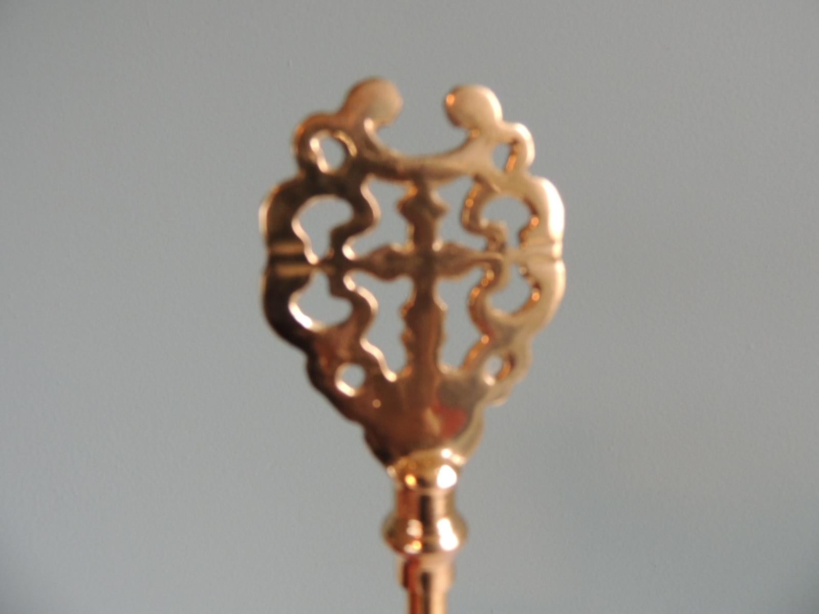 Polished Brass Celtic Style Candle Snuffer 2