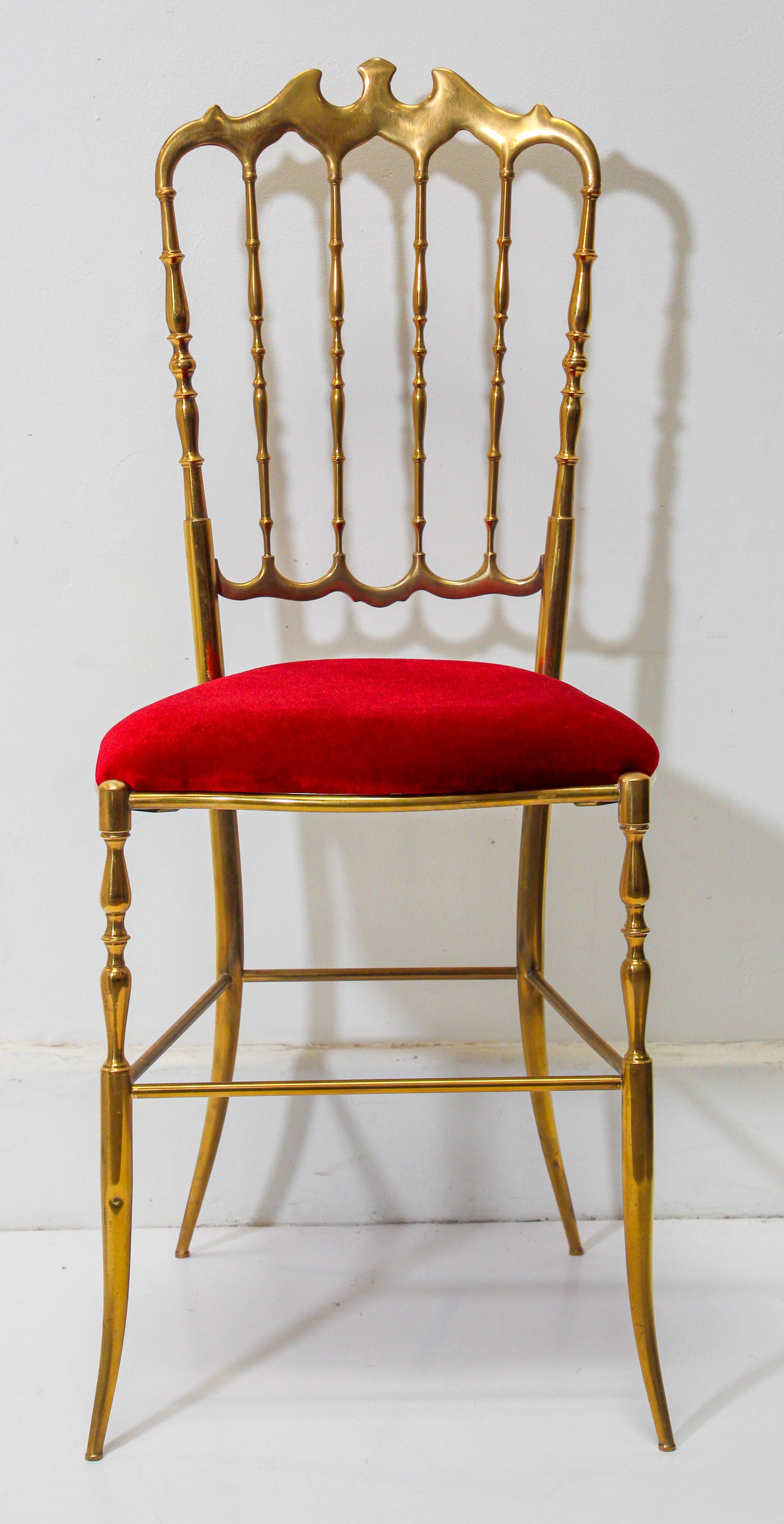 Italian Chiavari Chair, Polished Brass Italy, 1960s For Sale