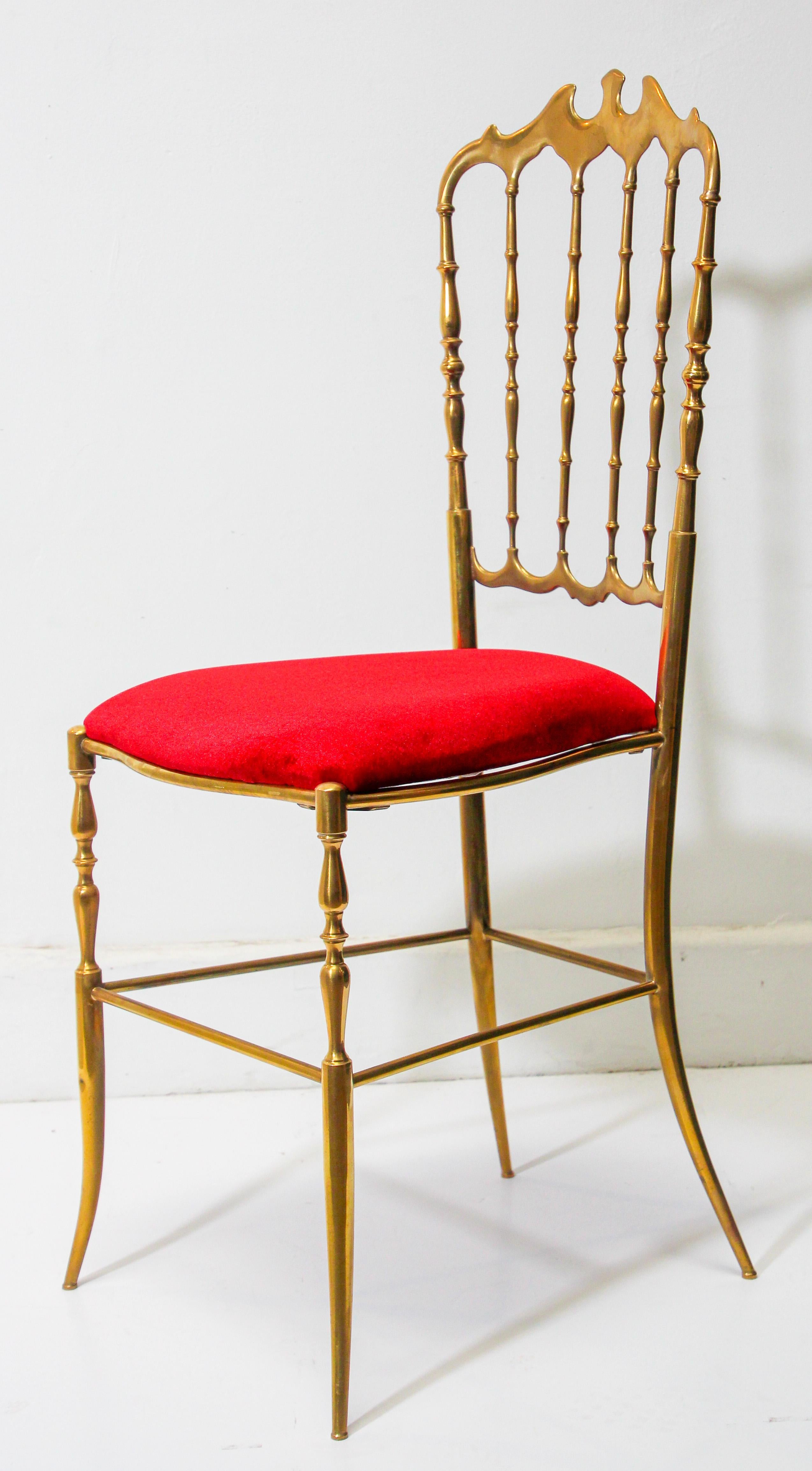 Chiavari Chair, Polished Brass Italy, 1960s In Good Condition For Sale In North Hollywood, CA
