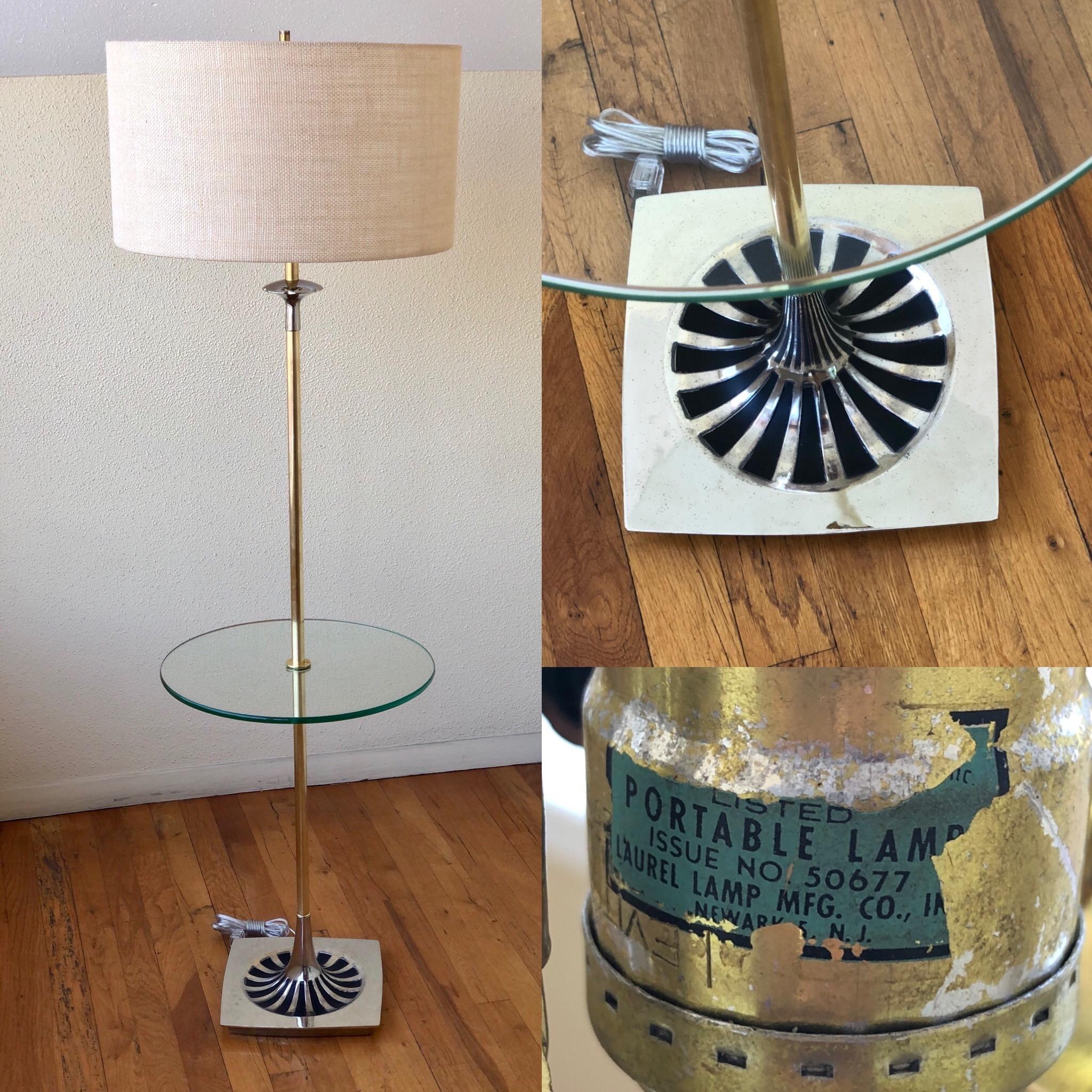 Polished Brass and Chrome Rare Table or Floor Lamp by Laurel Lamp Company 1