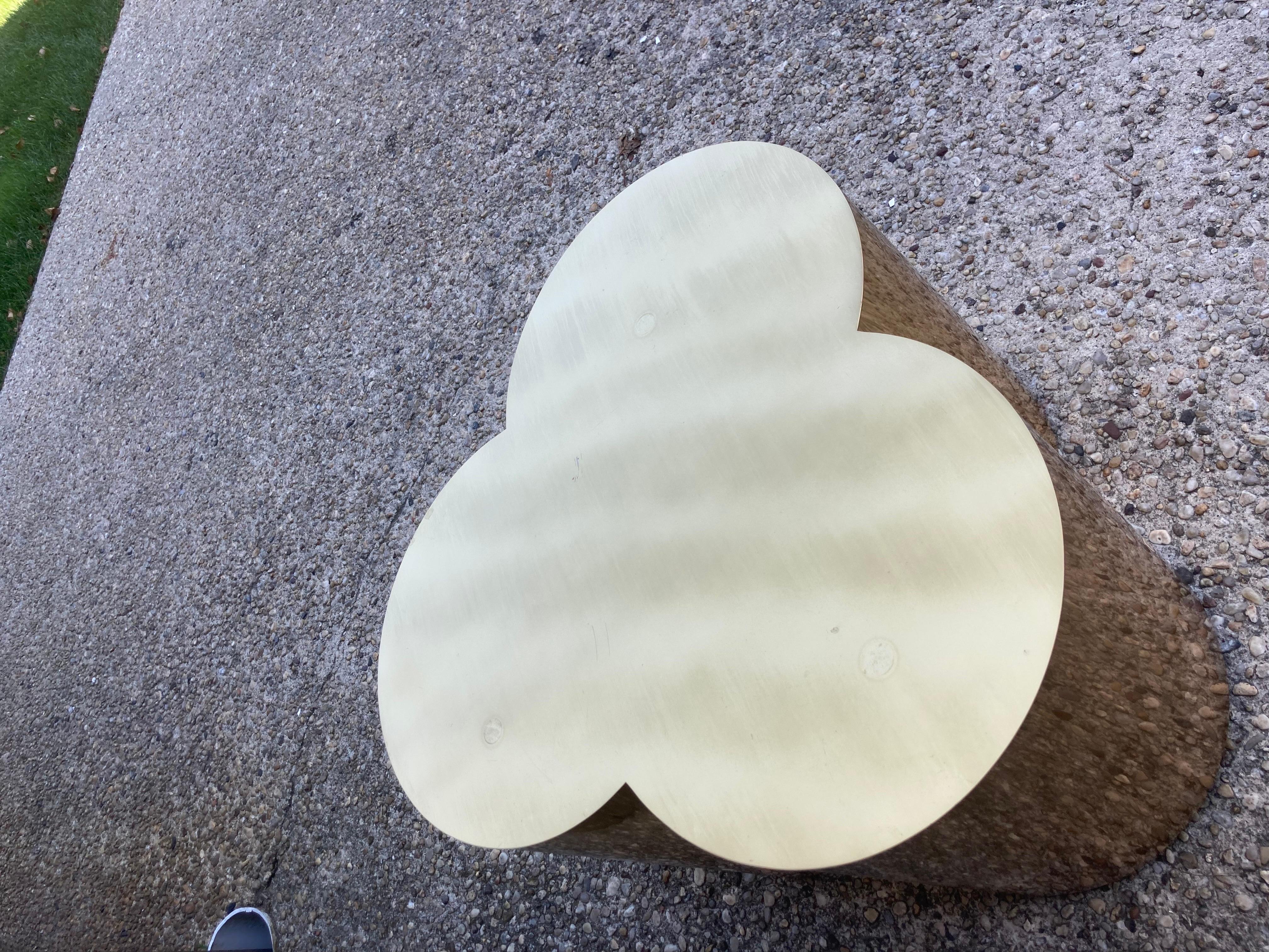 Polished Brass Clover Shaped Table / Table Base In Good Condition In East Hampton, NY